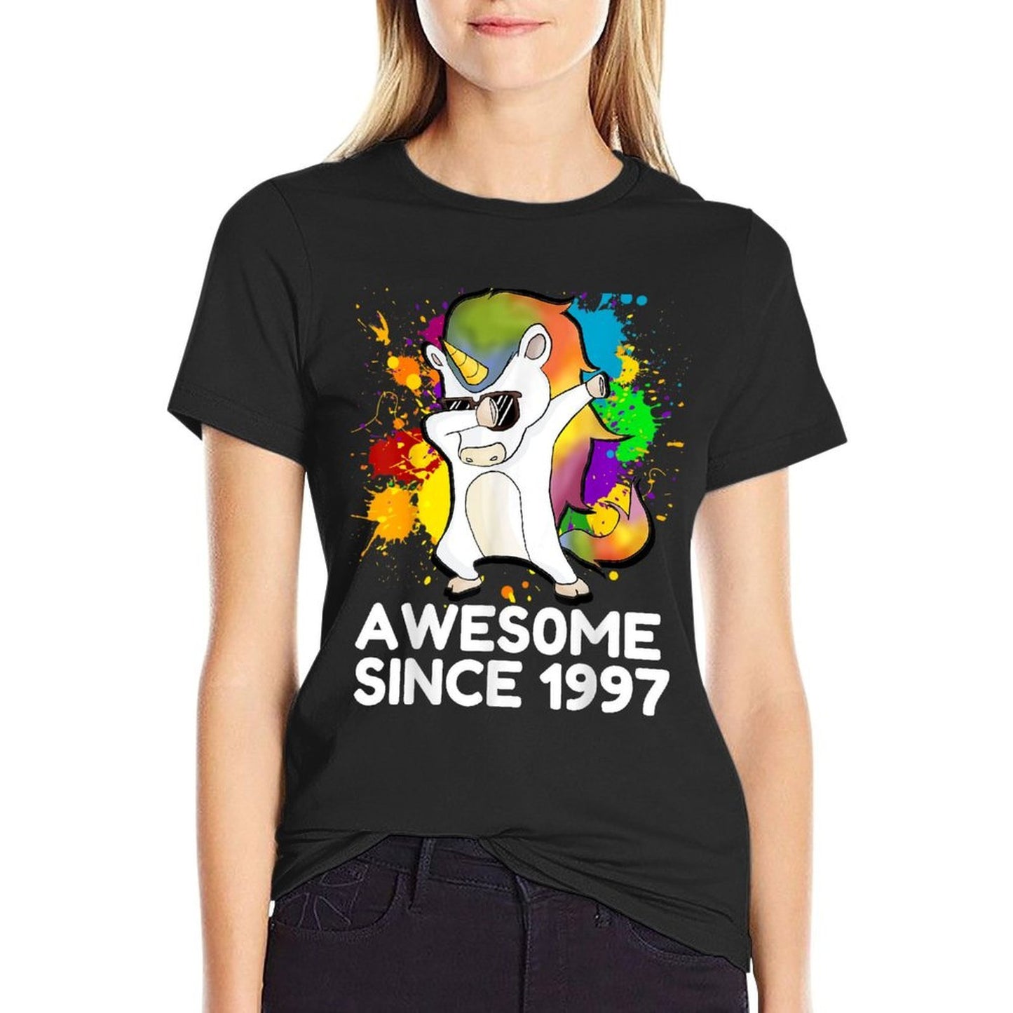 21st Birthday - Born in 1997 Dabbing Unicorn Men Women Relaxed-fit T-Shirt