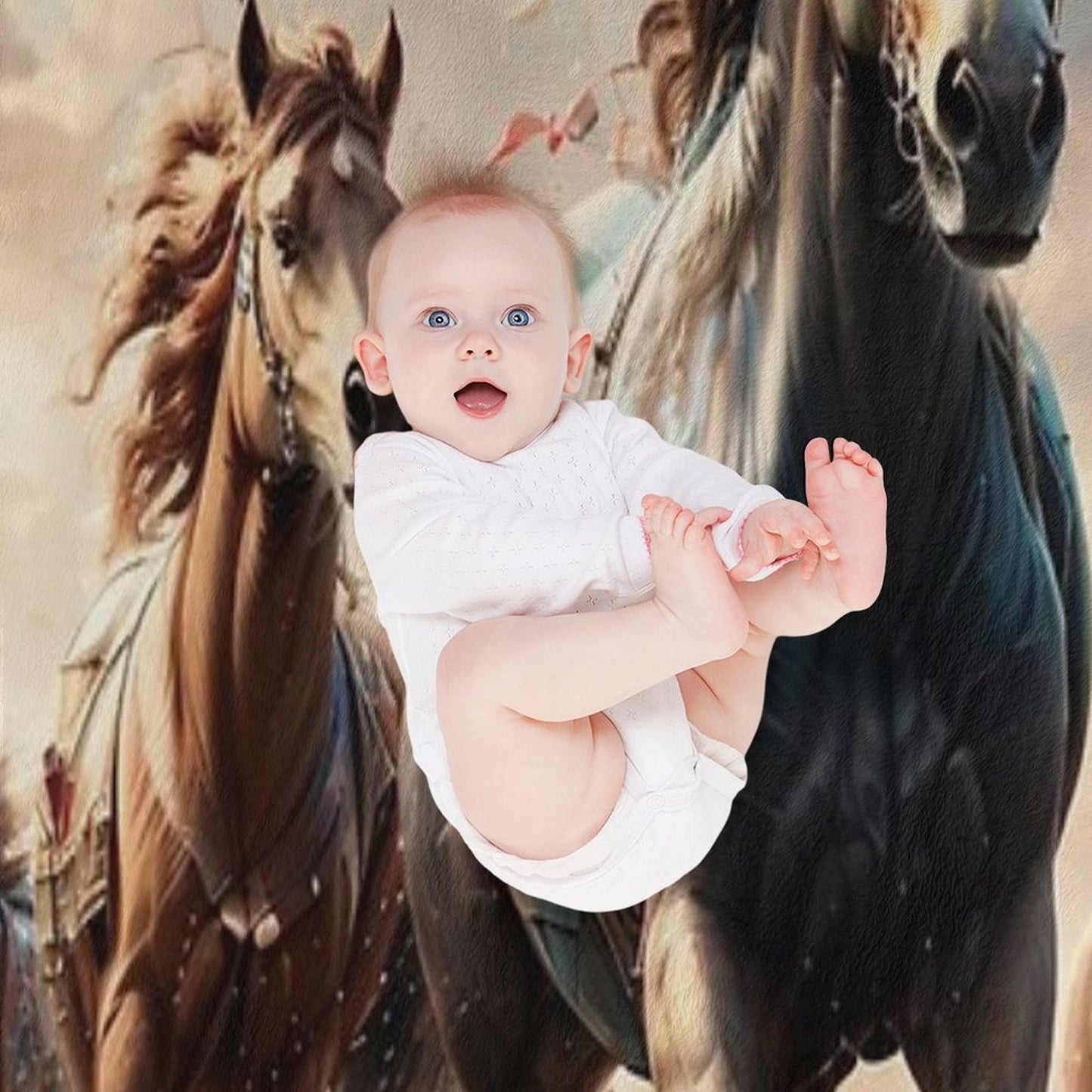 001 Wild Horses Versatility Throw Blanket