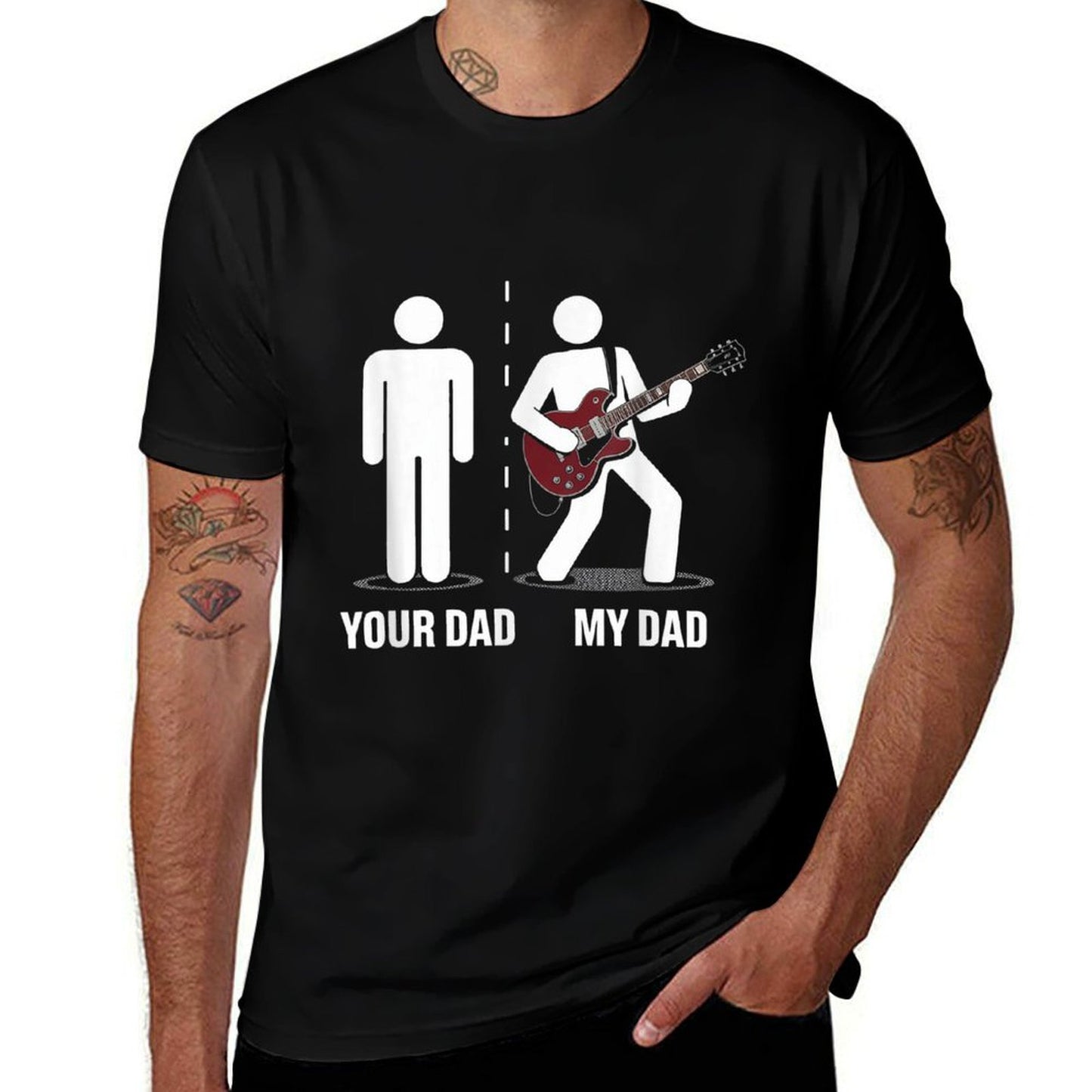 Your Dad My Dad Funny Father Music Guitar Player Humor Eco-friendly Material T-Shirt