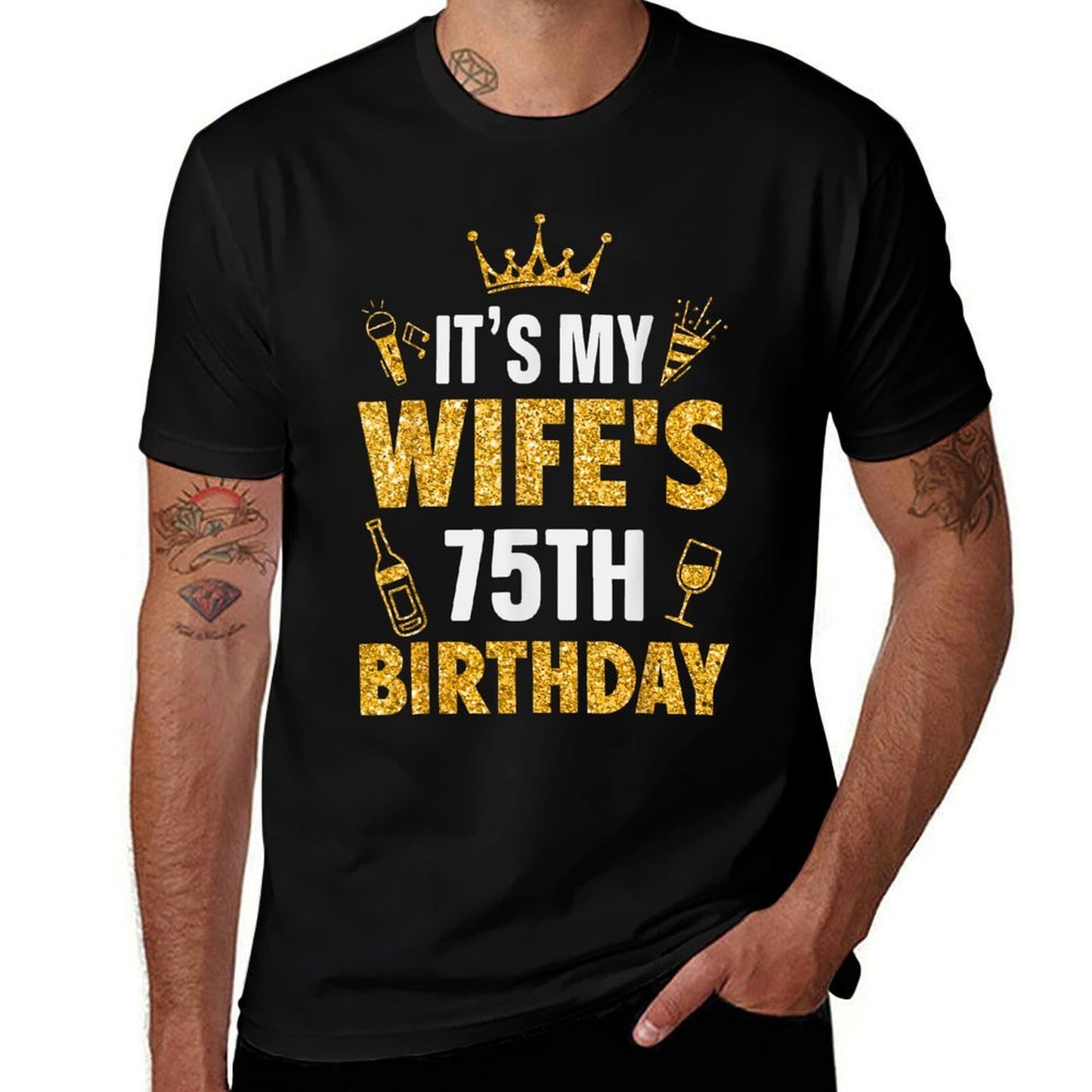 Wife It's My Wife's 75th Birthday 1950 75 Years Old Vintage-inspired T-Shirt