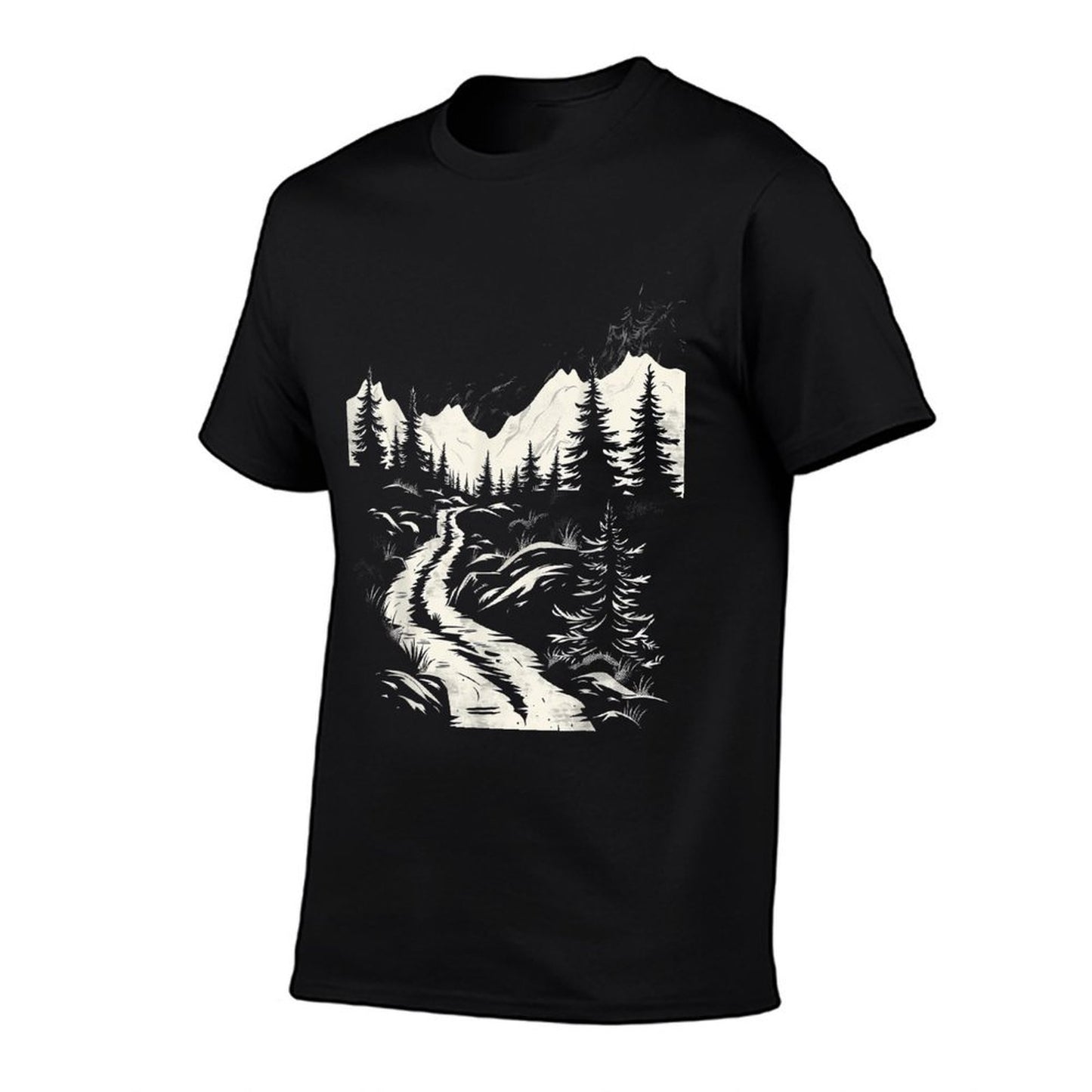 Vintage Mountain Landscape Stretchy T-Shirt