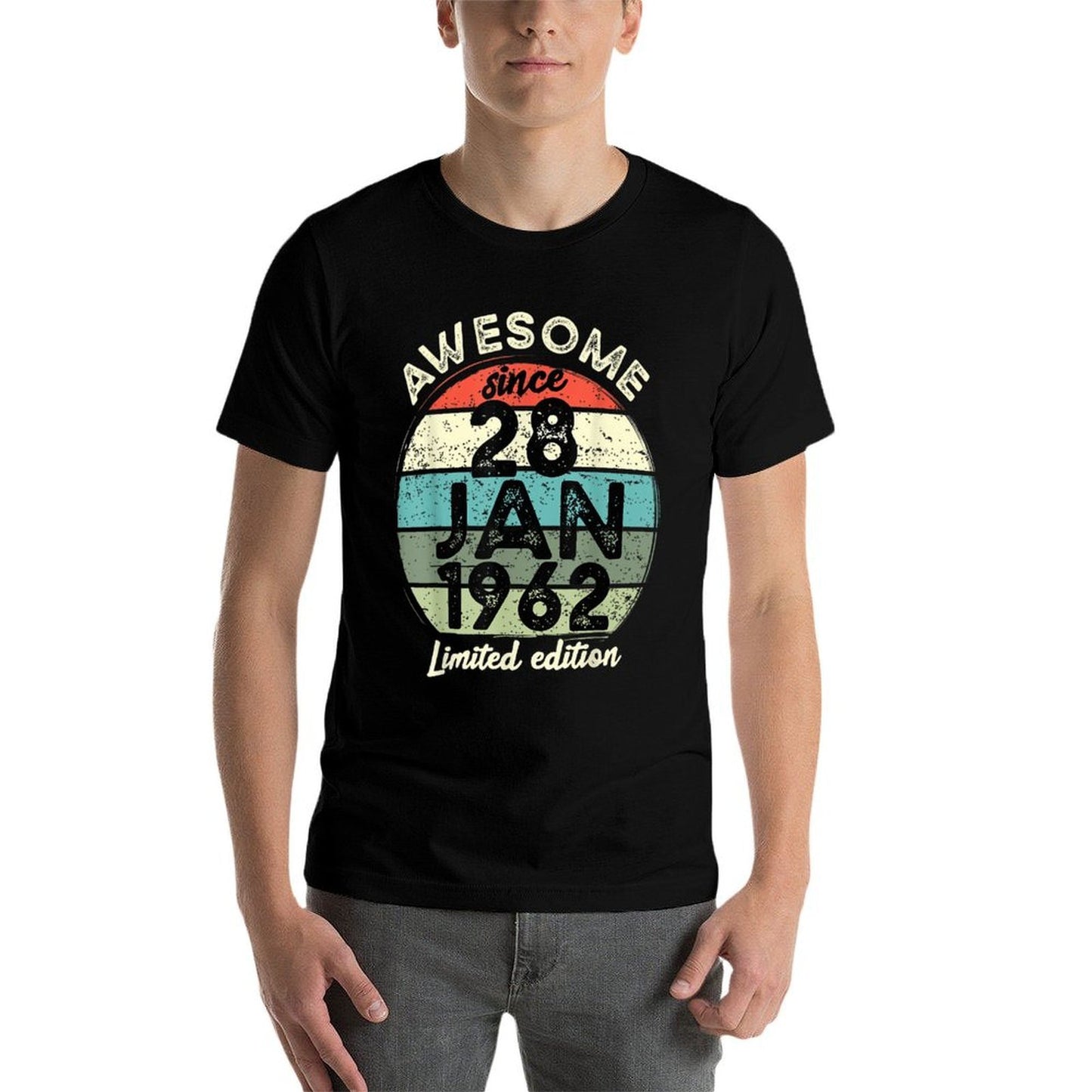 60 Year Old Birthday 28 January 1962 60th Birthday Slim-fit Cut T-Shirt