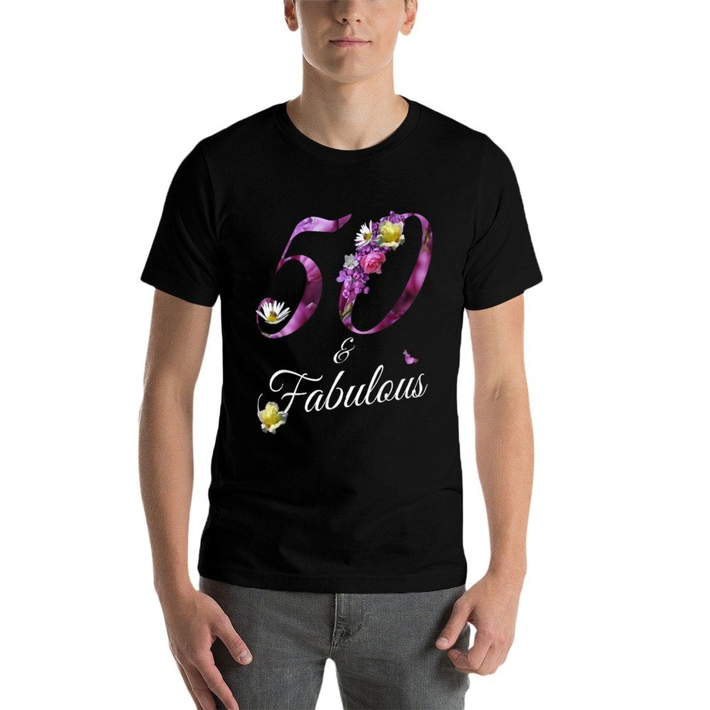 50 Year Old 50 & Fabulous Floral 1974 50th Birthday Gift Cotton T-Shirt