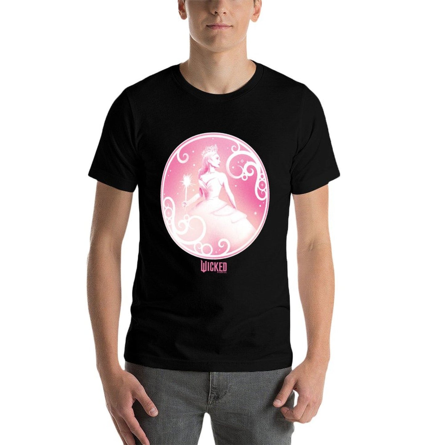 Wicked Glinda Tonal Long Sleeve Ribbed Collar T-Shirt