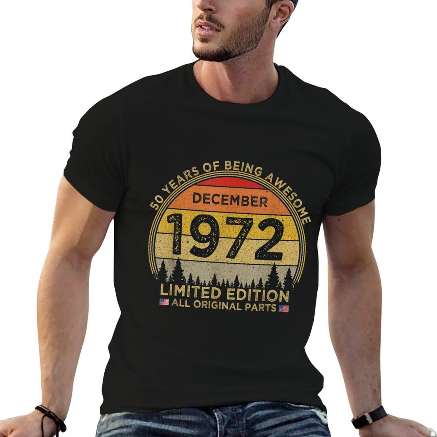 50th Birthday December 1972 Limited Edition Patriotic Lightweight T-Shirt