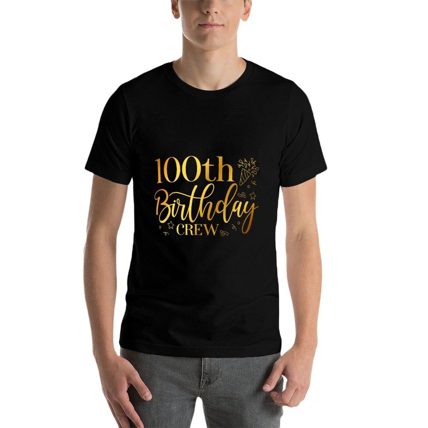 100th Birthday Crew 100 Years Old Bday Matching Group Party Rolled Sleeves T-Shirt