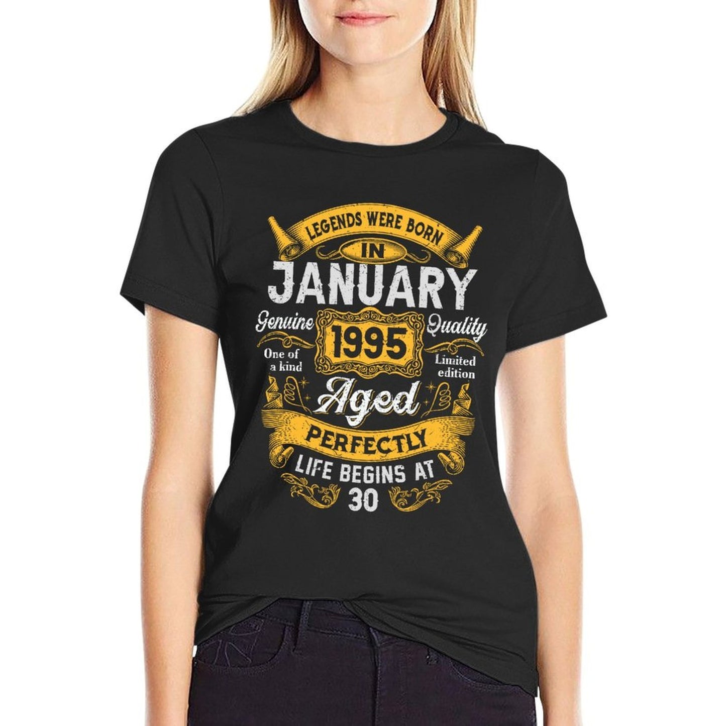 30th Birthday The Real Legends January 1995 30 Years Old Men Graphic-printed T-Shirt