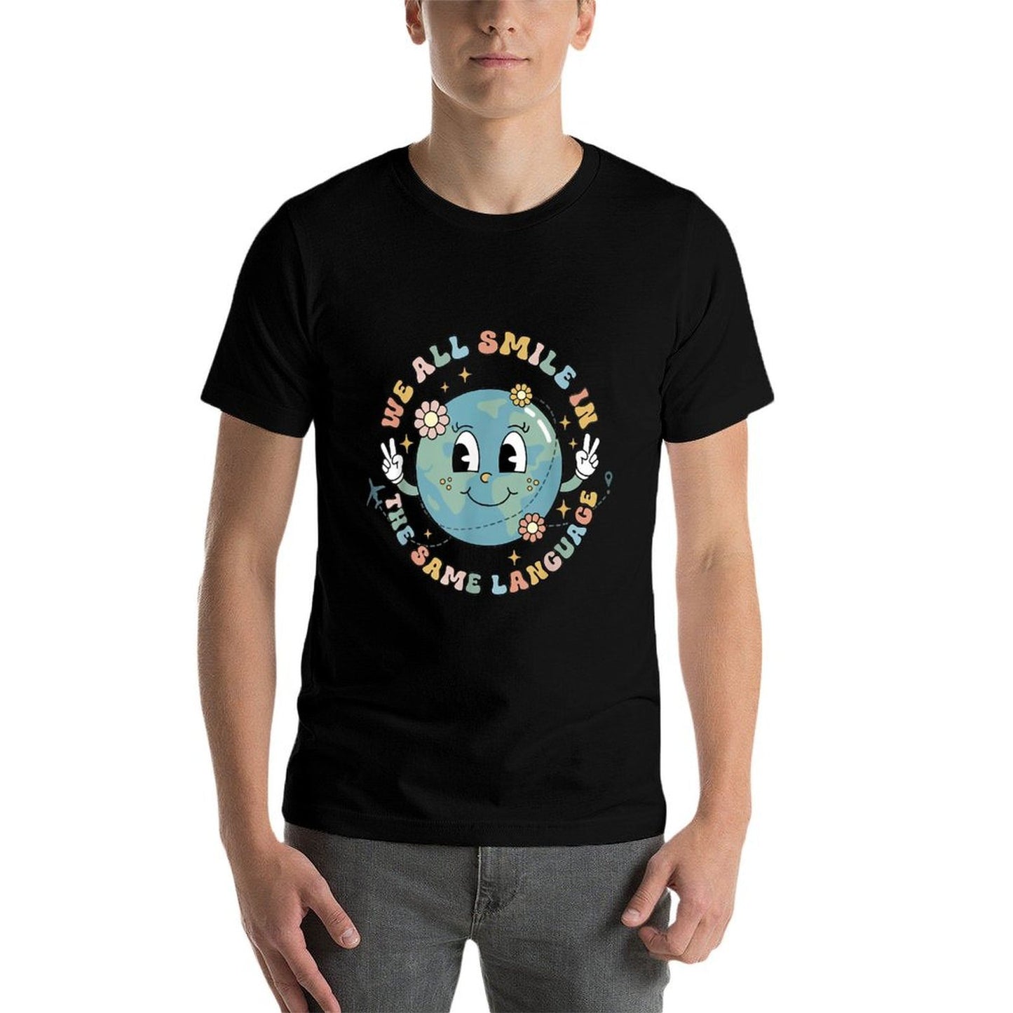 We All Smile in The Same Language ESL Multilingual Learner Breathable T-Shirt