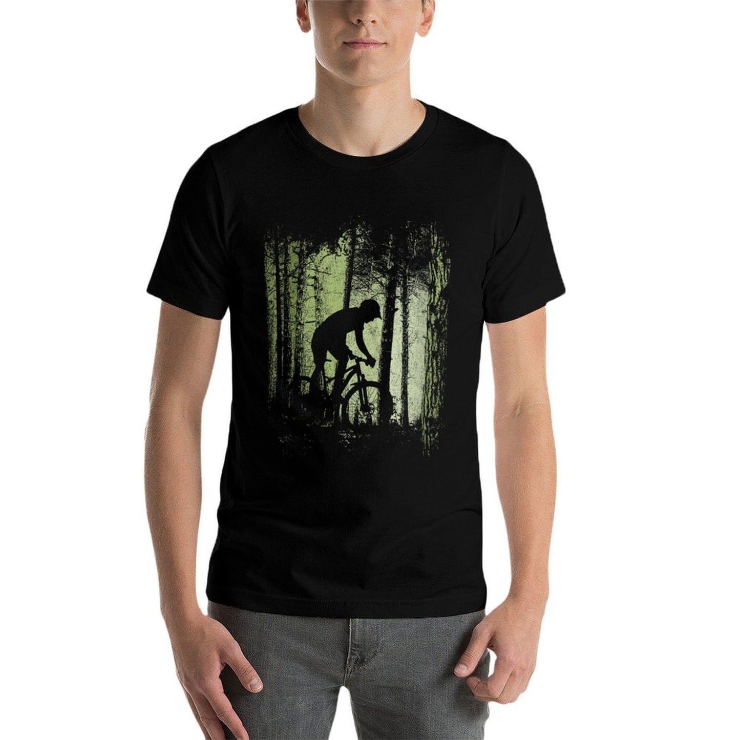 Womens Twilight Forest Trail Bike Cyclist Offroad Downhill MTB Heathered Texture T-Shirt