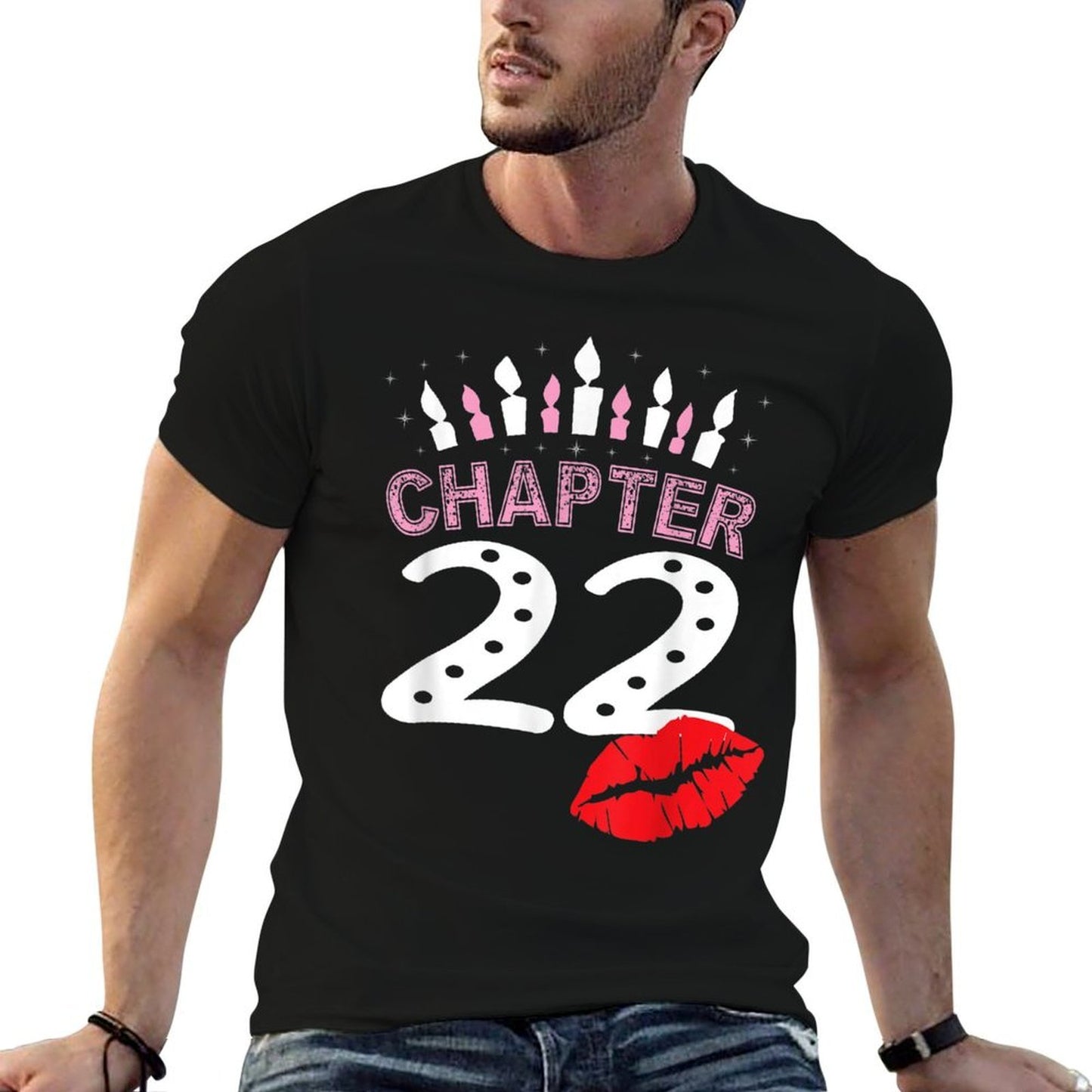 22nd Birthday Women Lips Tshirt Chapter 22 Years Old Gift Fade-proof Color T-Shirt