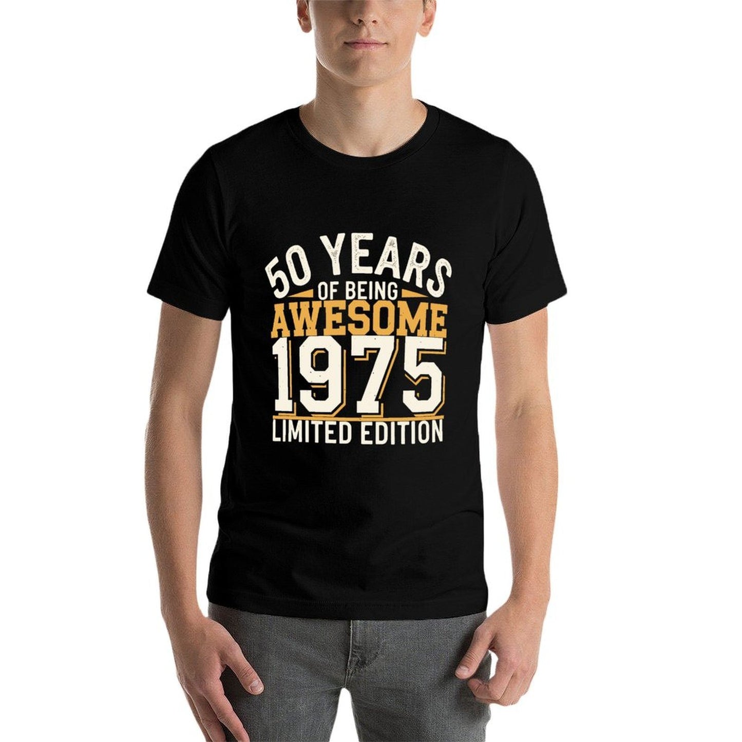 50 Year Birthday Decorations Men Gag 50yr 1975 50th Birthday Trendy Pattern T-Shirt