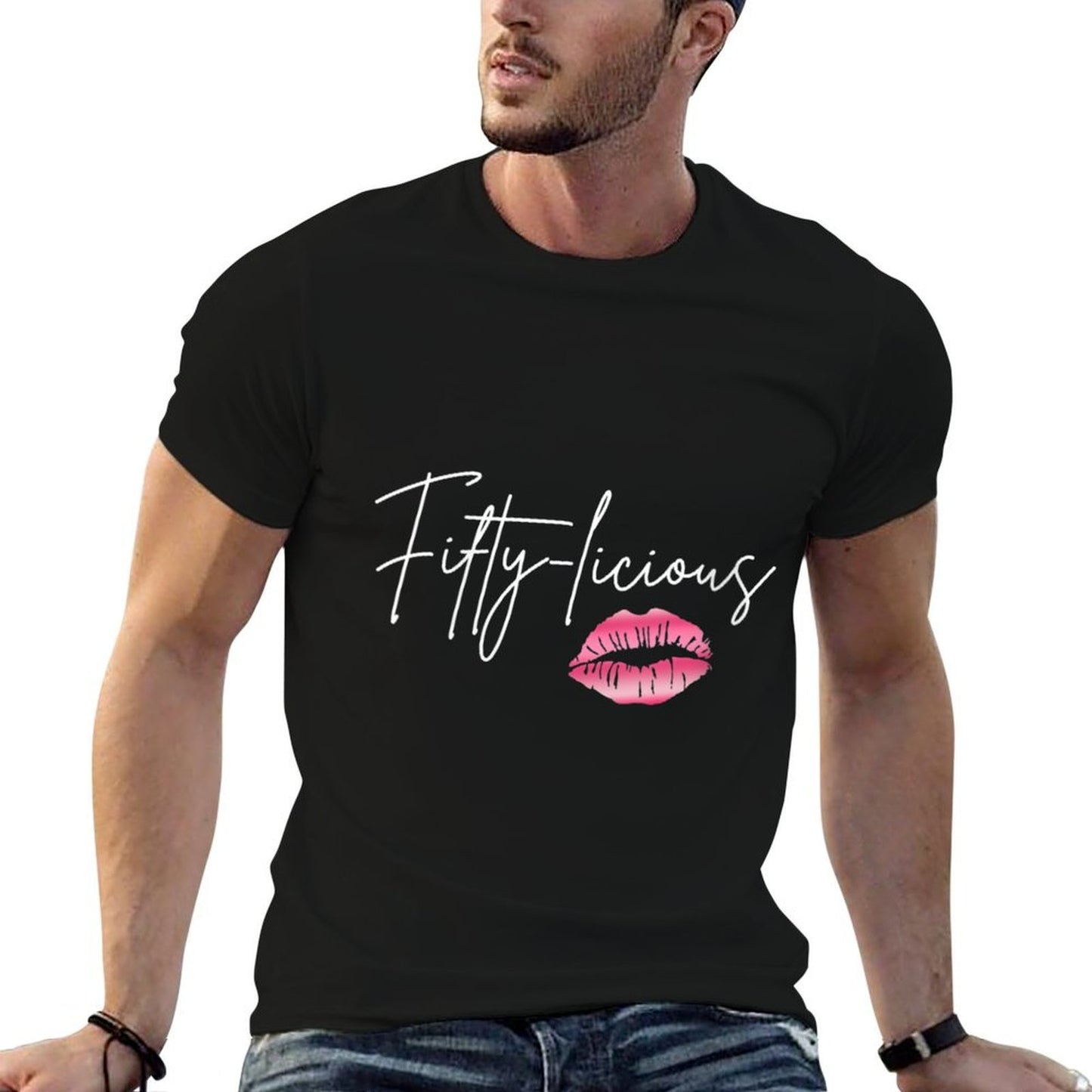 Womens Fifty Licious Funny 50th Birthday Queen 50 Years Birthday Slim-fit Cut T-Shirt