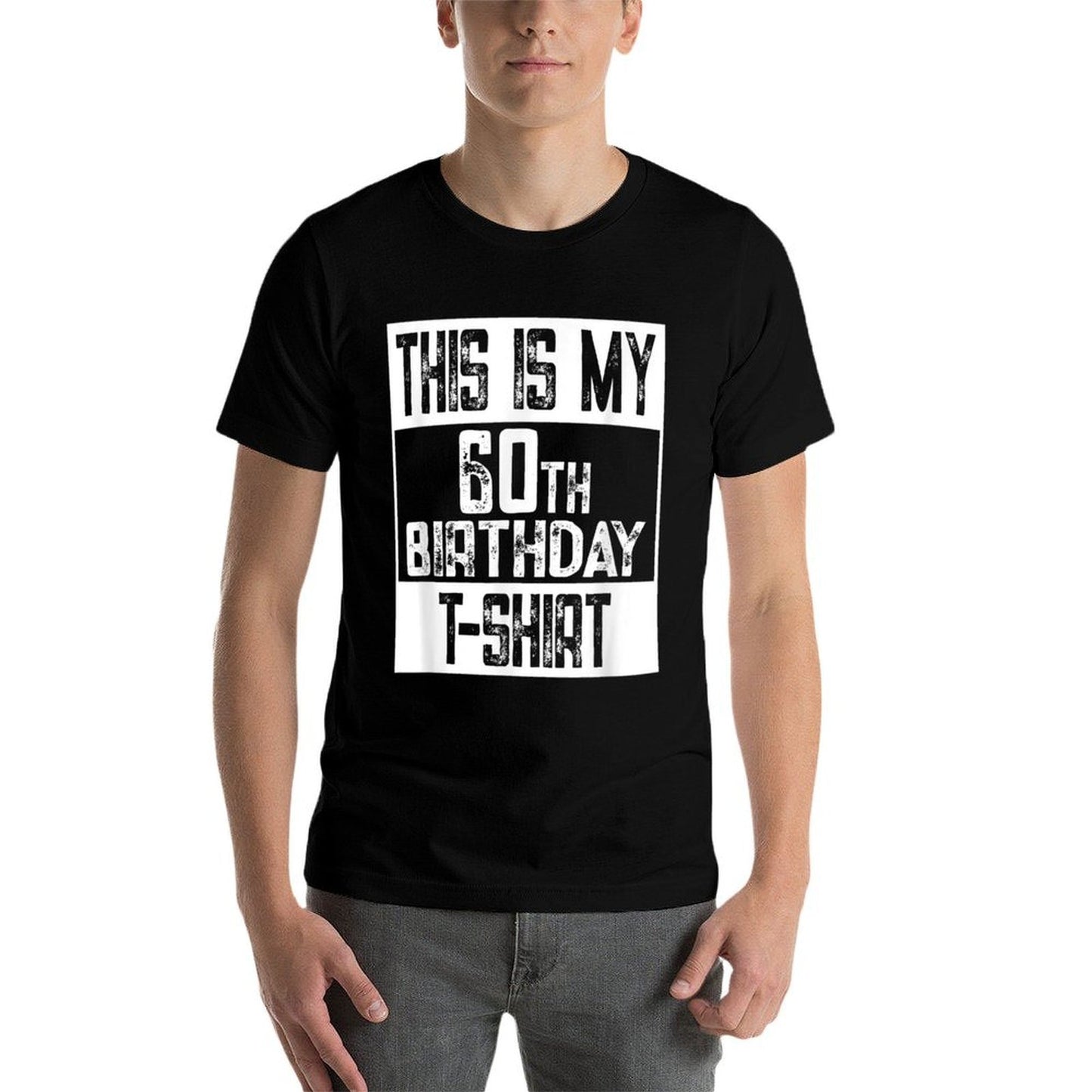 60th Birthday Party Funny This Is My 60th Birthday Ribbed Collar T-Shirt