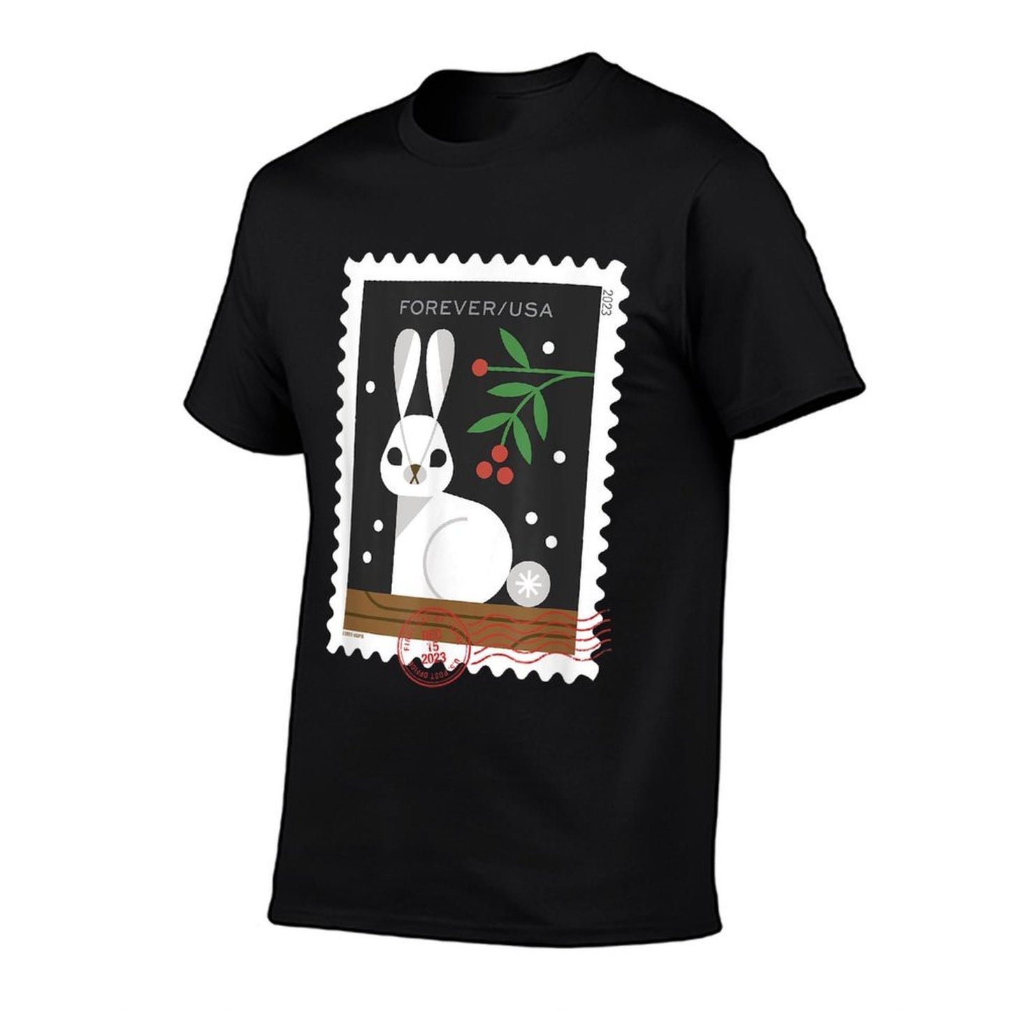 USPS Winter Woodland Animals - Rabbit Stamp Vintage-inspired T-Shirt