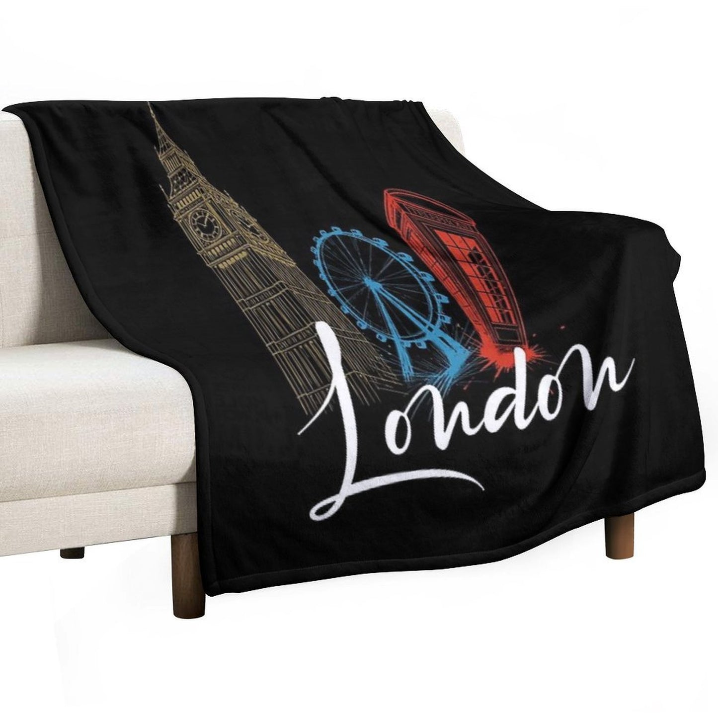 Vibrant London Pop Art Landmarks Velvety-soft Throw Blanket
