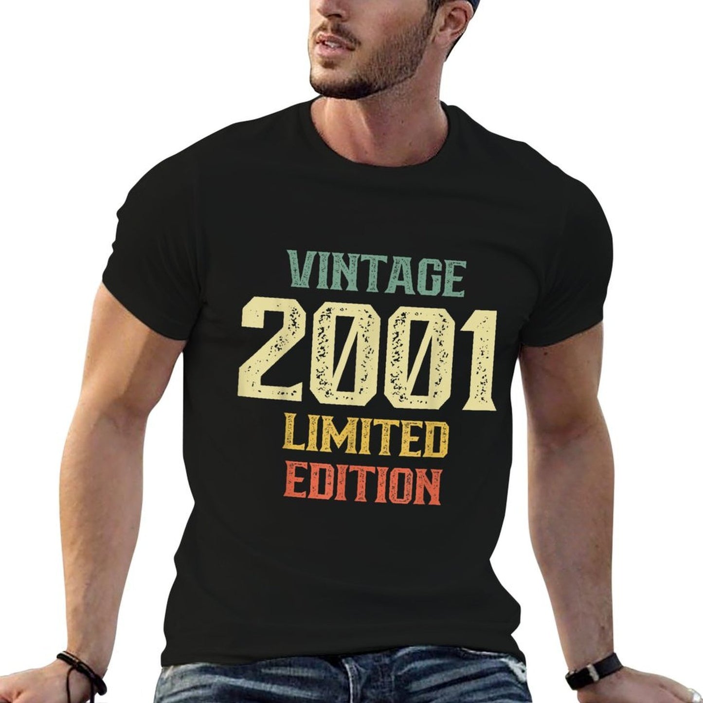 Vintage 2001 Limited Edition 21 Year Old Funny 21st Birthday Stretchy T-Shirt