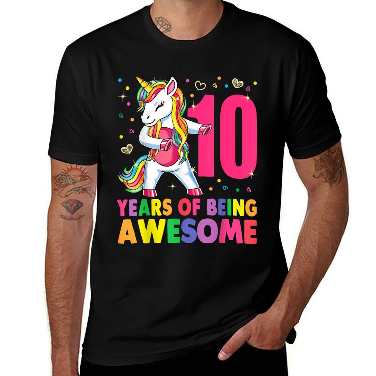 10 Years Old Unicorn Flossing 10th Birthday Girl Unicorn Graphic-printed T-Shirt