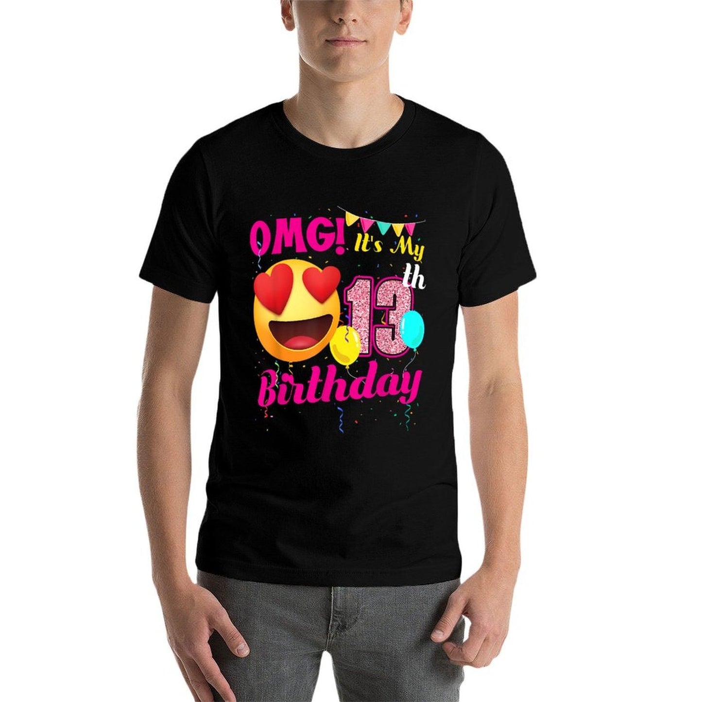 13th Birthday Balloon 13 Years Old Bday Cotton T-Shirt