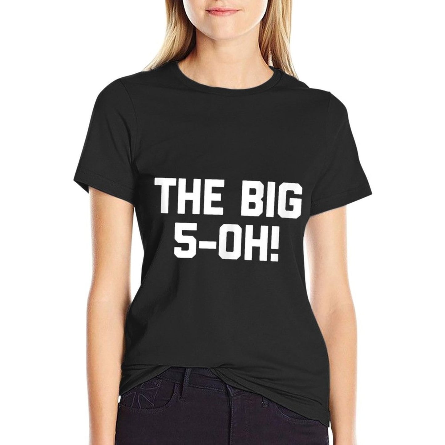 50th Birthday The Big 5-Oh! Funny 50th Birthday Ribbed Collar T-Shirt