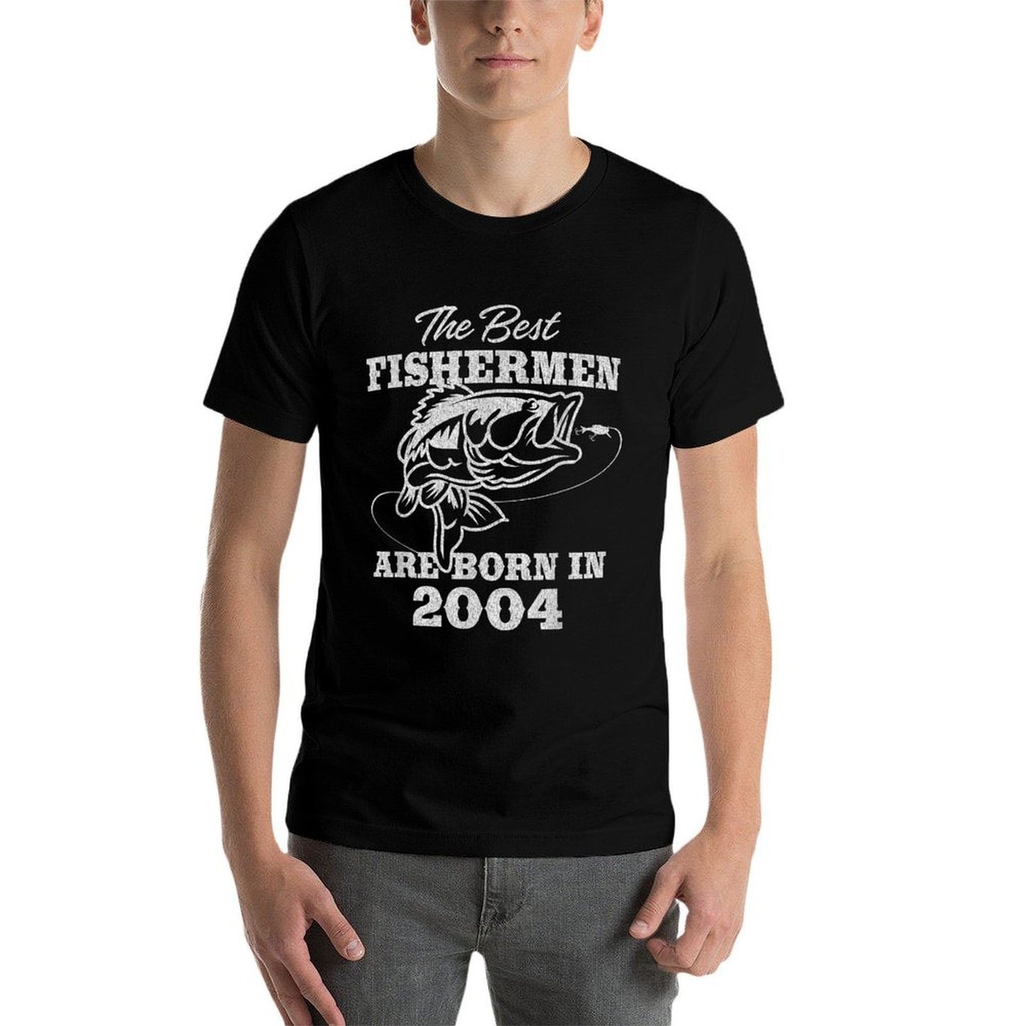 21 Year Old Fisherman Fishing 2004 21st Birthday Stretchy T-Shirt