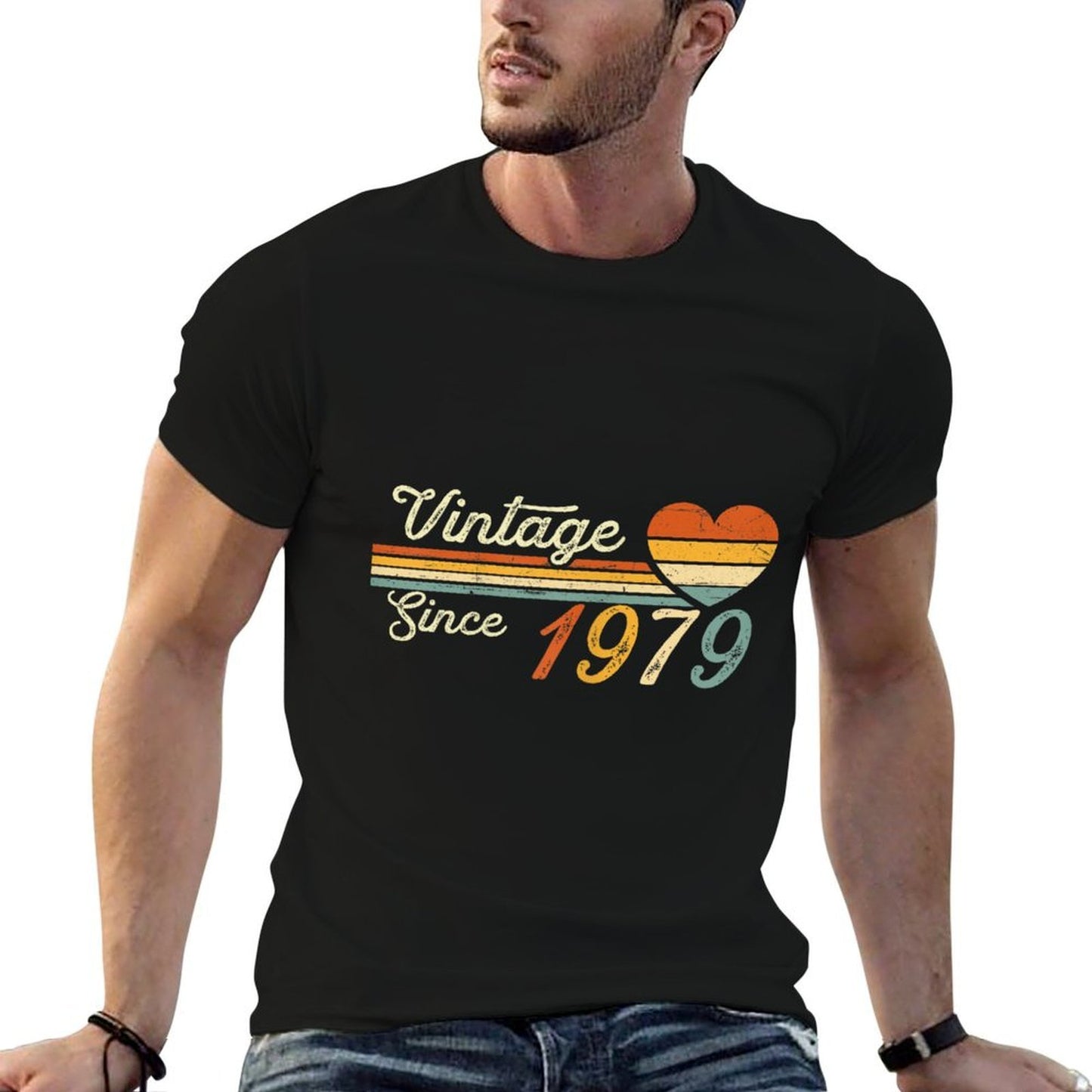 Vintage Born in 1979 Birthday Ladies Heathered Texture T-Shirt