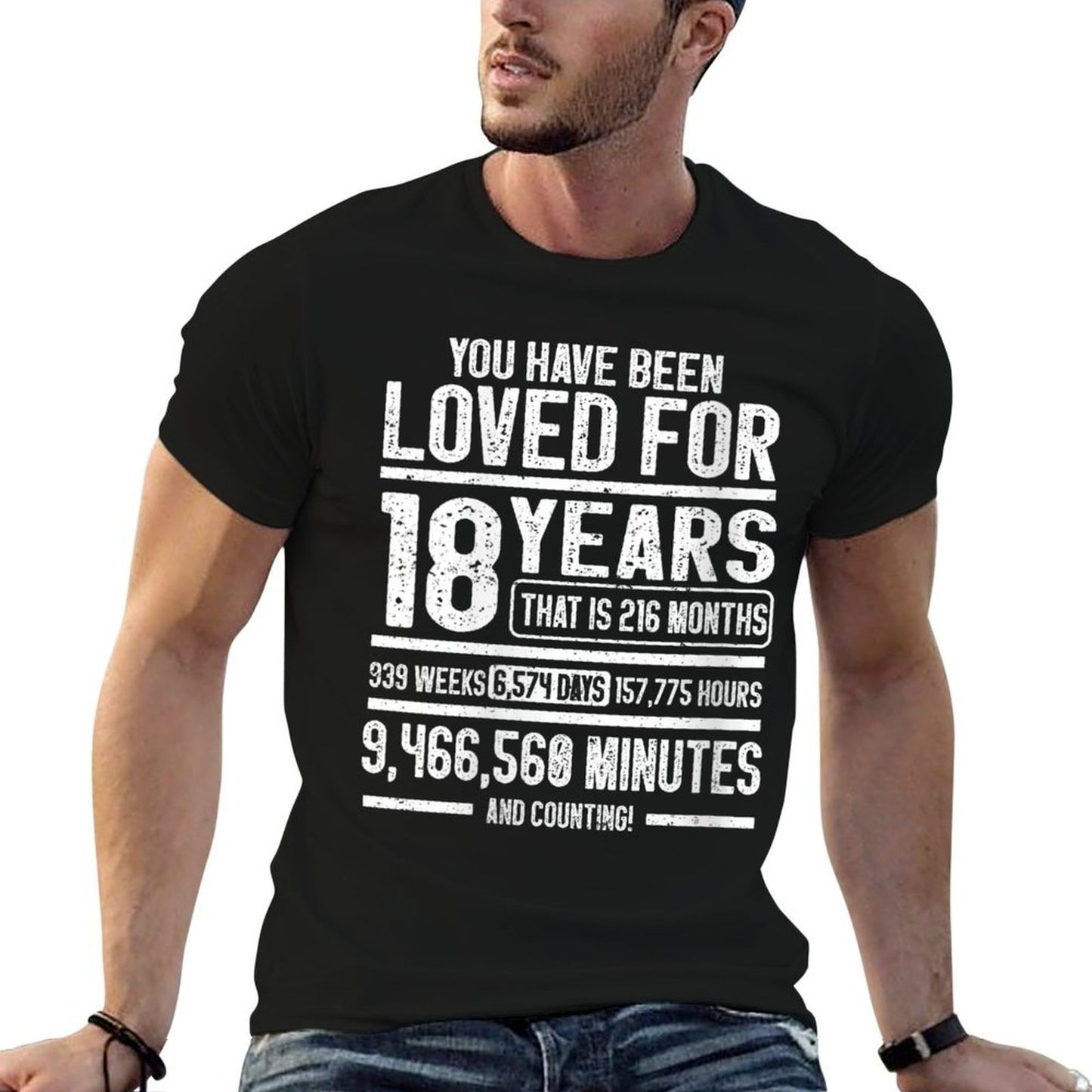 Womens You Have Been Loved for 18 Birthday Happy 18th Birthday High-quality Stitching T-Shirt