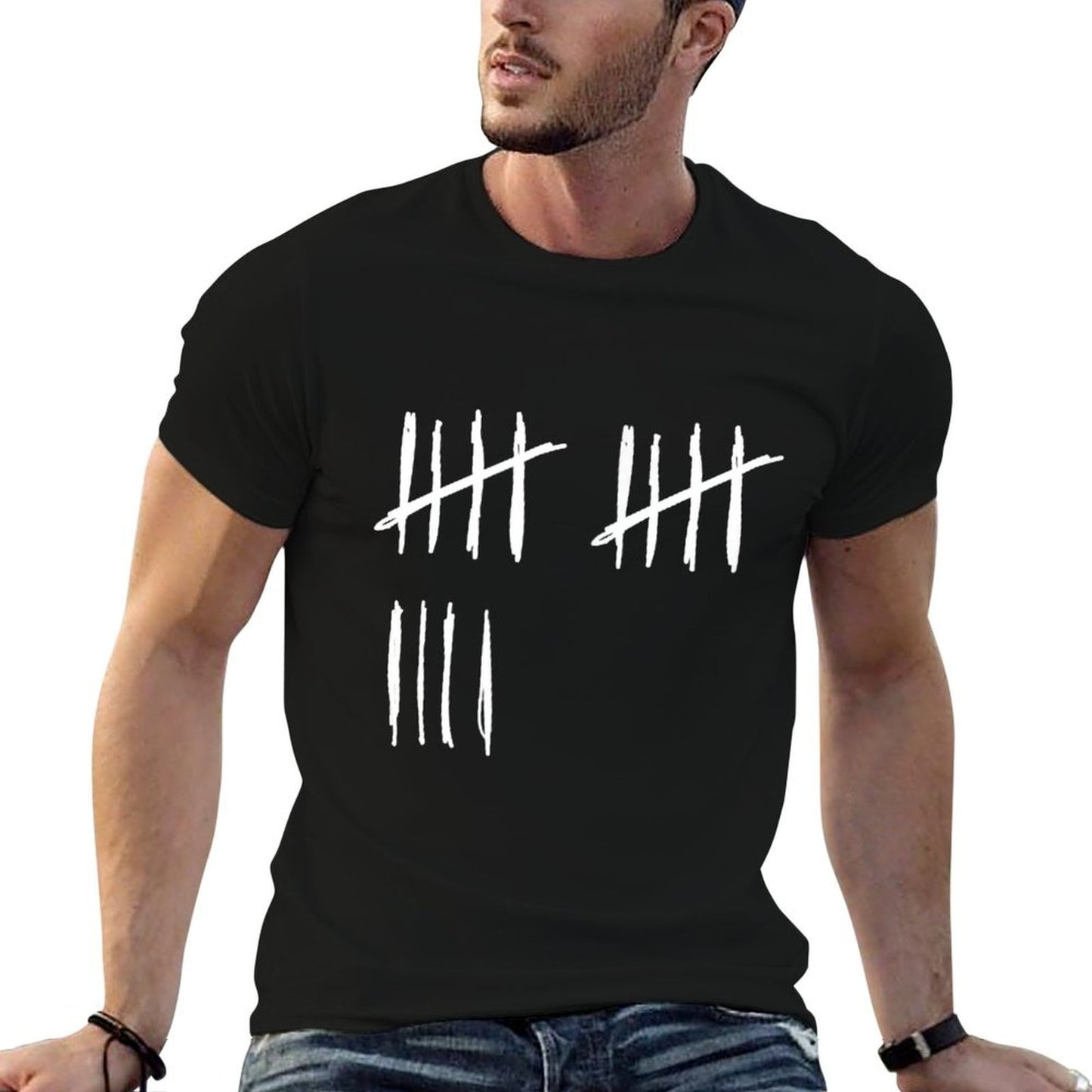 14 Years Done 14th Birthday Old Funny Tally Marks Counting Heathered Texture T-Shirt