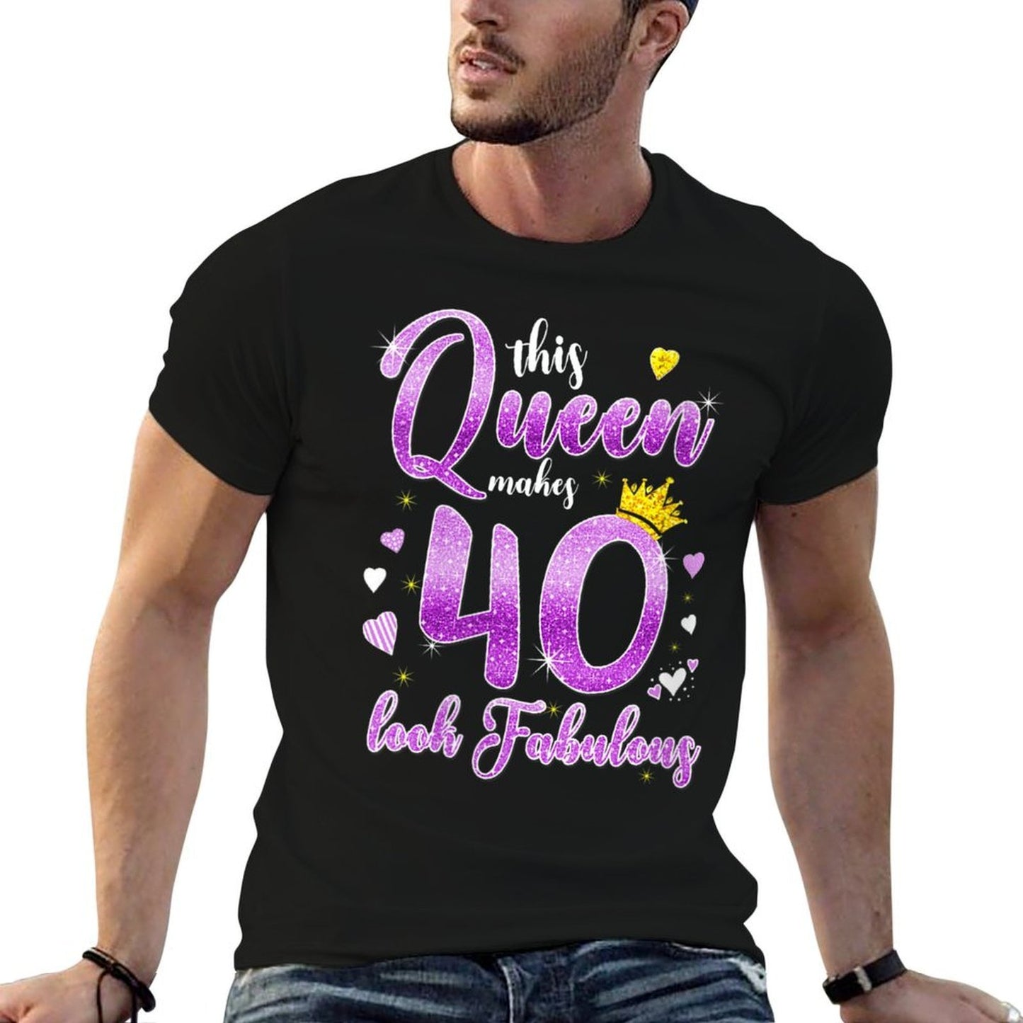 Womens This Queen Makes 40 Look Fabulous 40th Birthday Gift Women Wrinkle-resistant T-Shirt