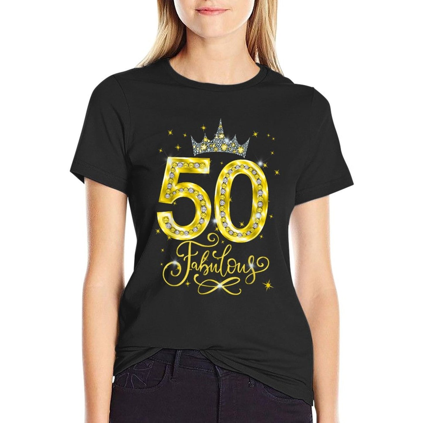 50 Year Old Gifts 50th Birthday Queen Diamond Heels Crown Moisture-wicking T-Shirt