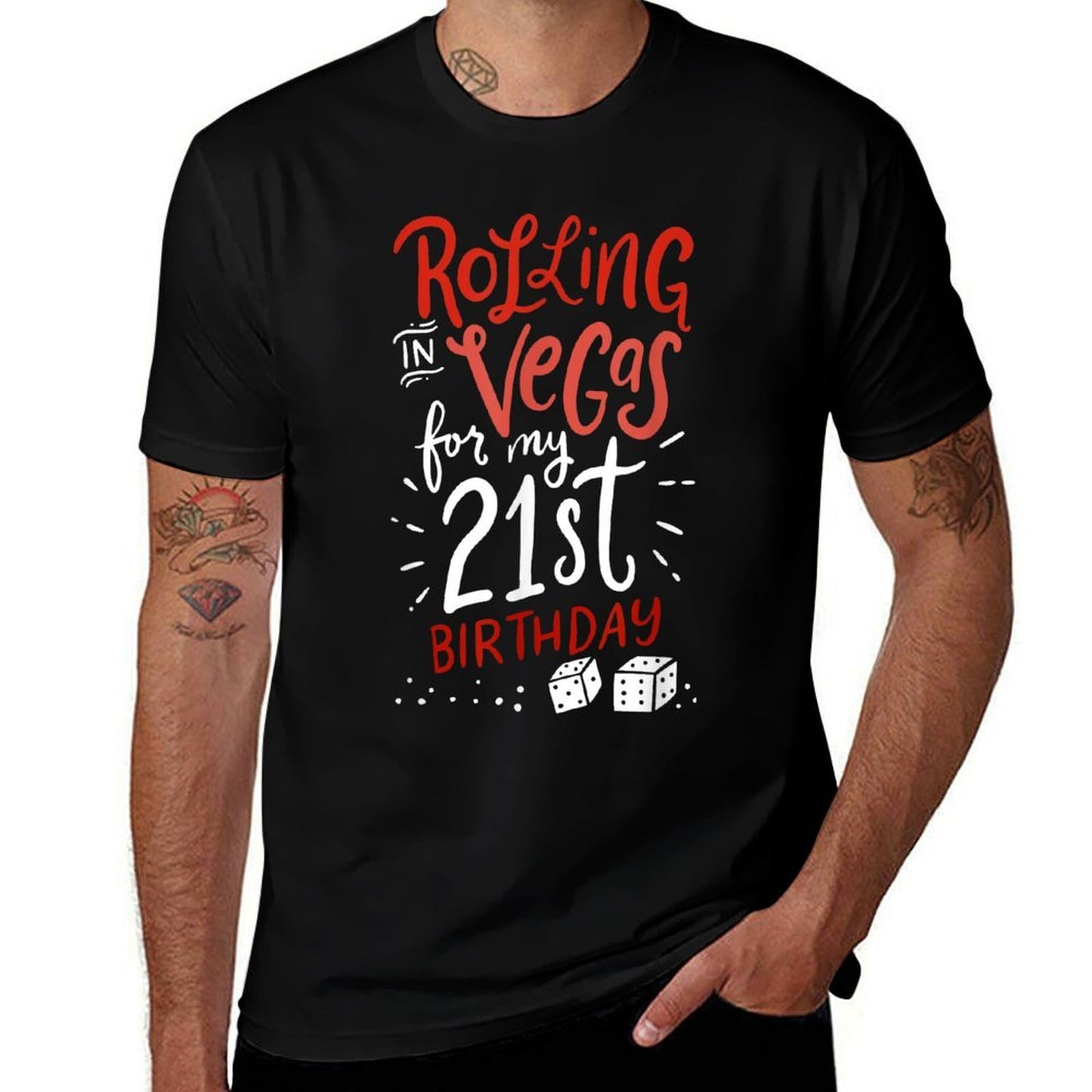 21st Birthday I Funny Las Vegas Gambling Casino Trendy Pattern T-Shirt