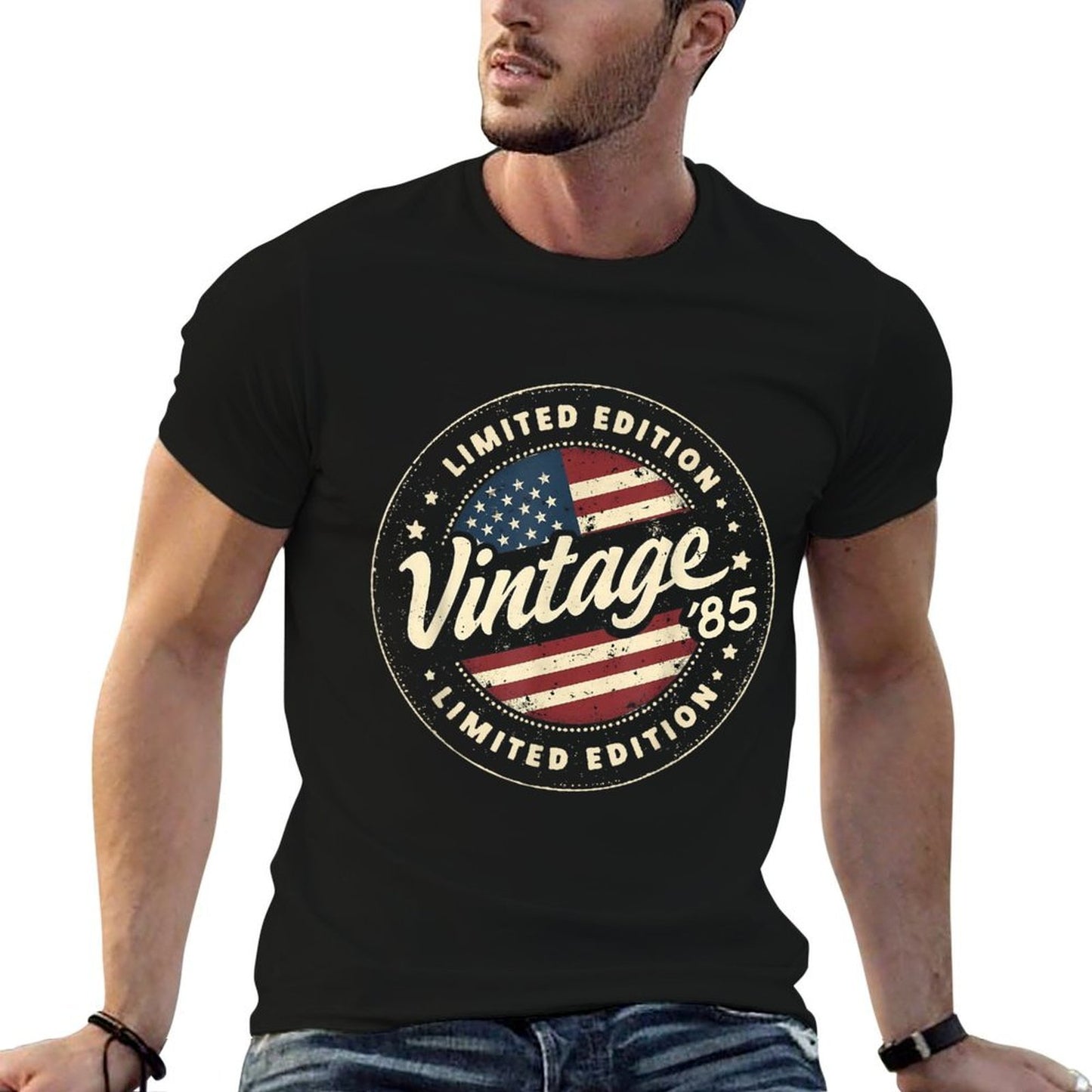 Vintage 40th Birthday Men Born 1985 40 Years Old Bday Mens Slim-fit Cut T-Shirt