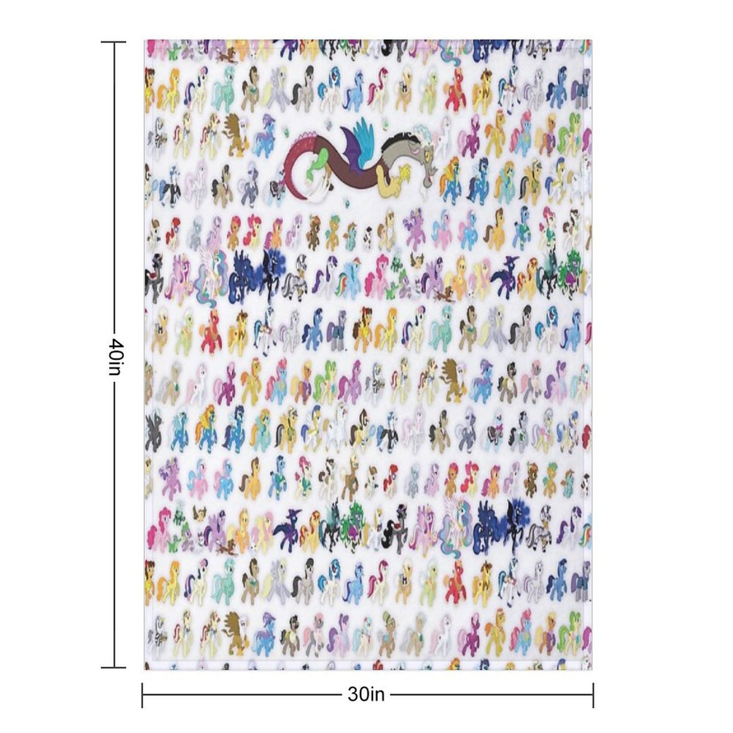100 PONIES MEGA-PATTERN Sustainable Throw Blanket