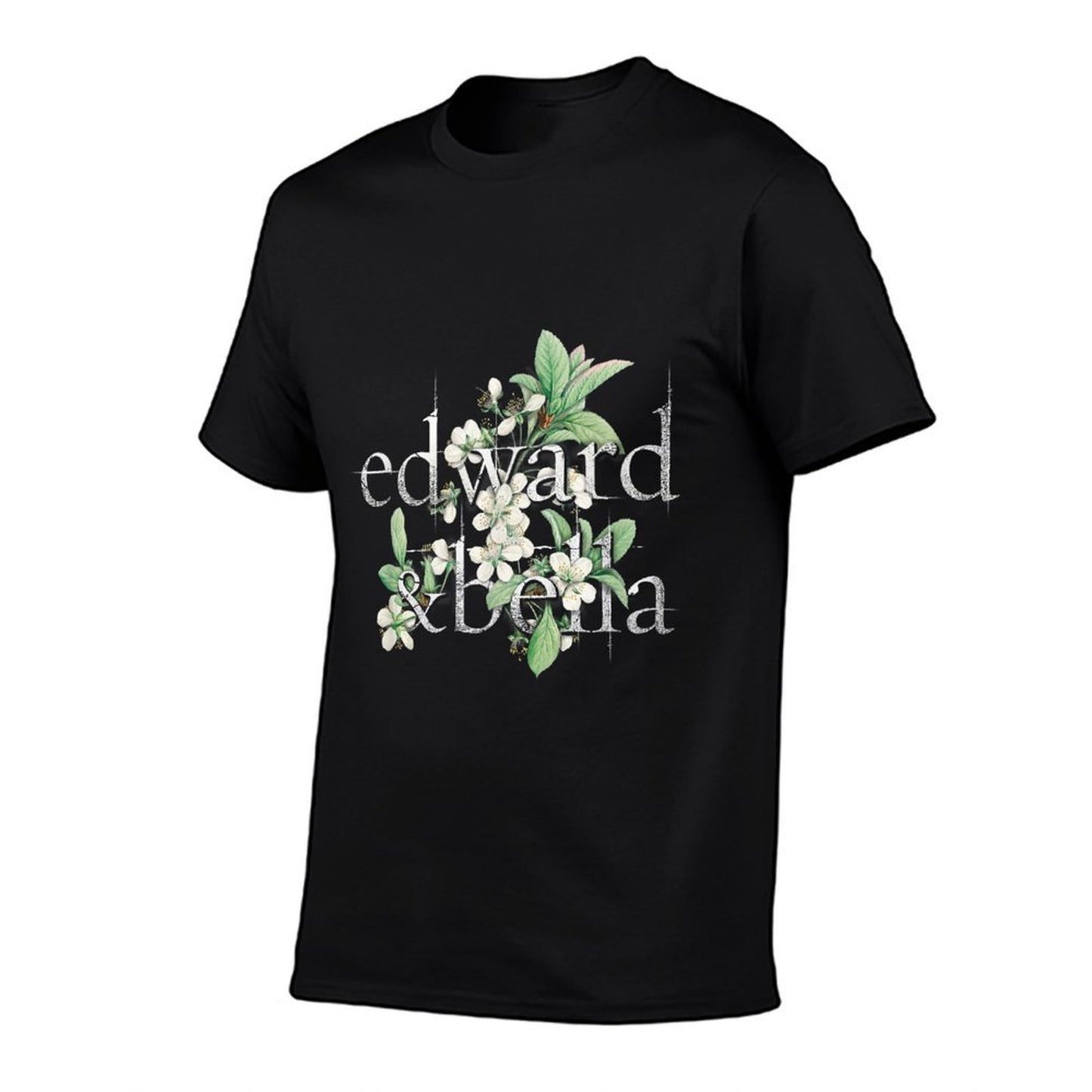 Twilight Saga Edward And Bella Flowers Front And Back Movie Rolled Sleeves T-Shirt