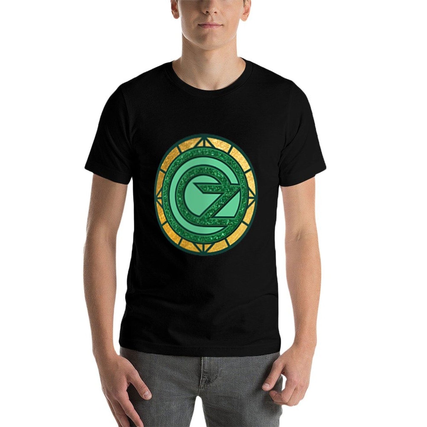 Womens Wicked Emerald City Front & Back V-Neck Cotton T-Shirt
