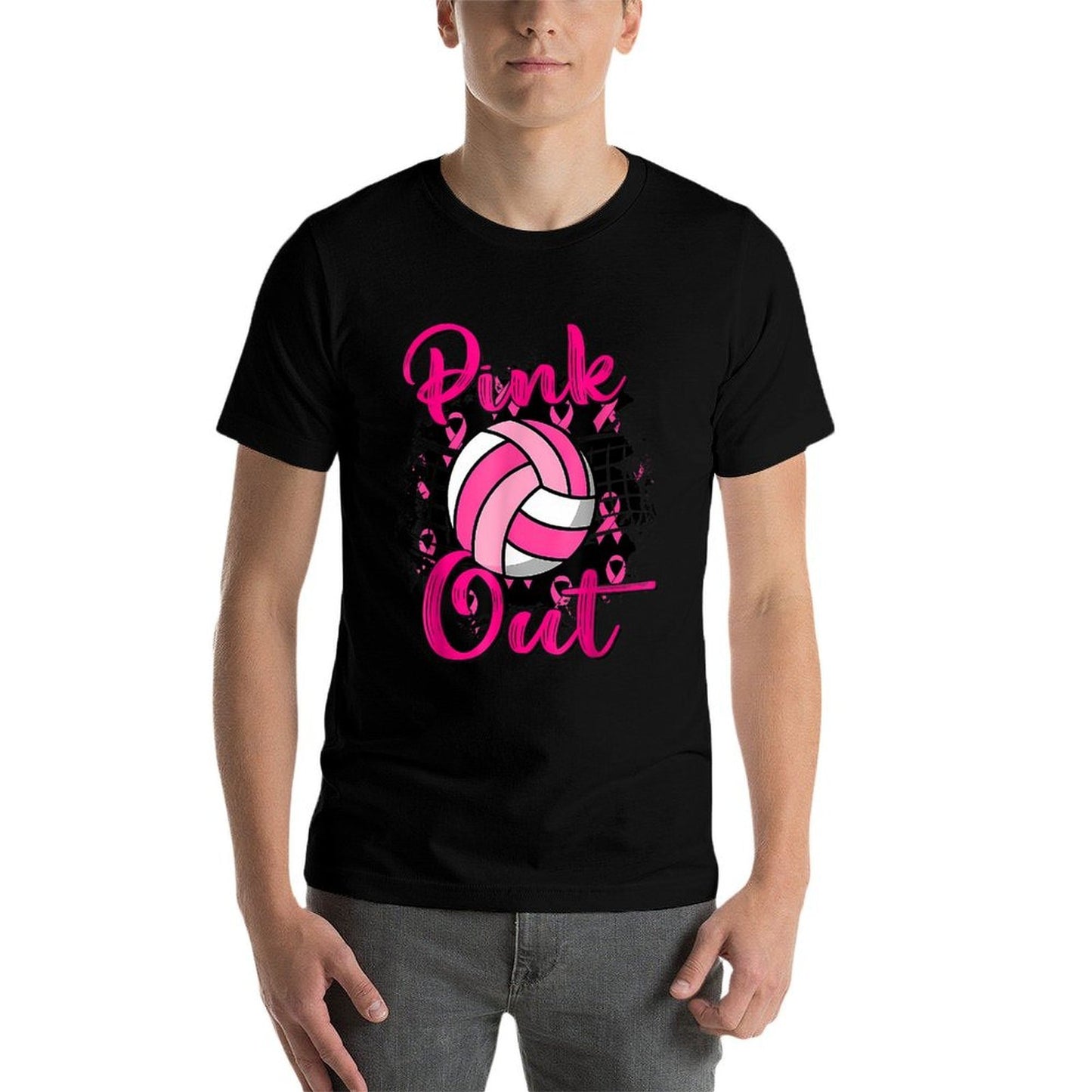 Volleyball Pink Out Breast Cancer Awareness Quick-drying T-Shirt