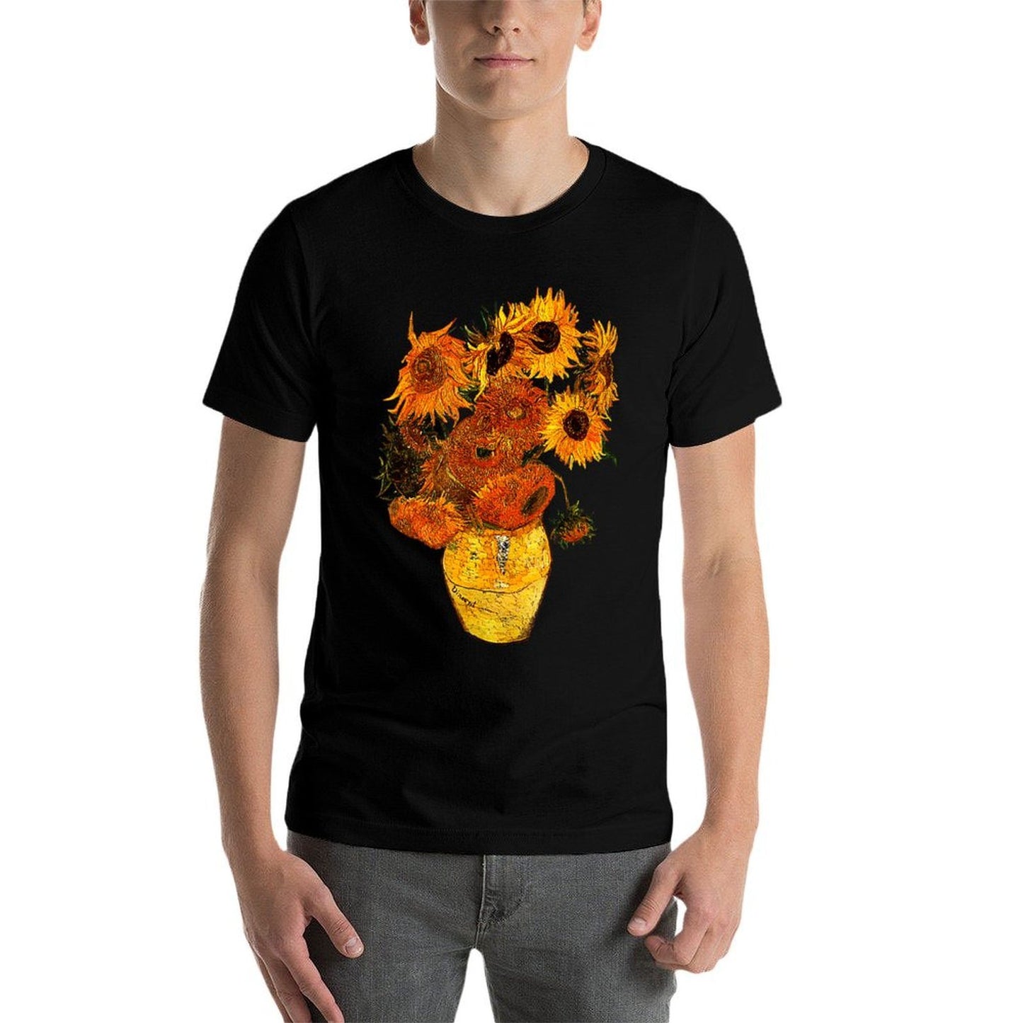 Van Gogh Sunflowers Vintage Yellow Flowers Art Painting Odor-resistant T-Shirt
