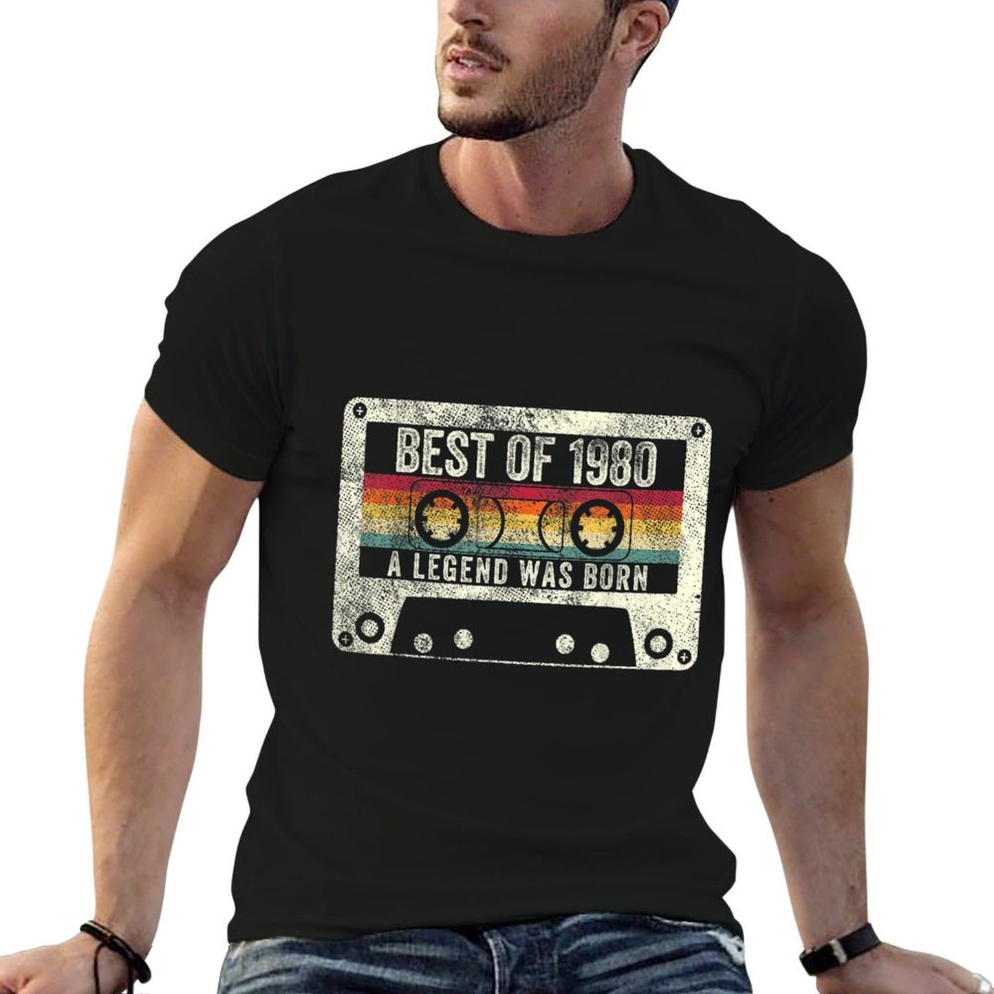 1980 40th Birthday Gift Vintage Cassette Men Women Legend Oversized Silhouette T-Shirt