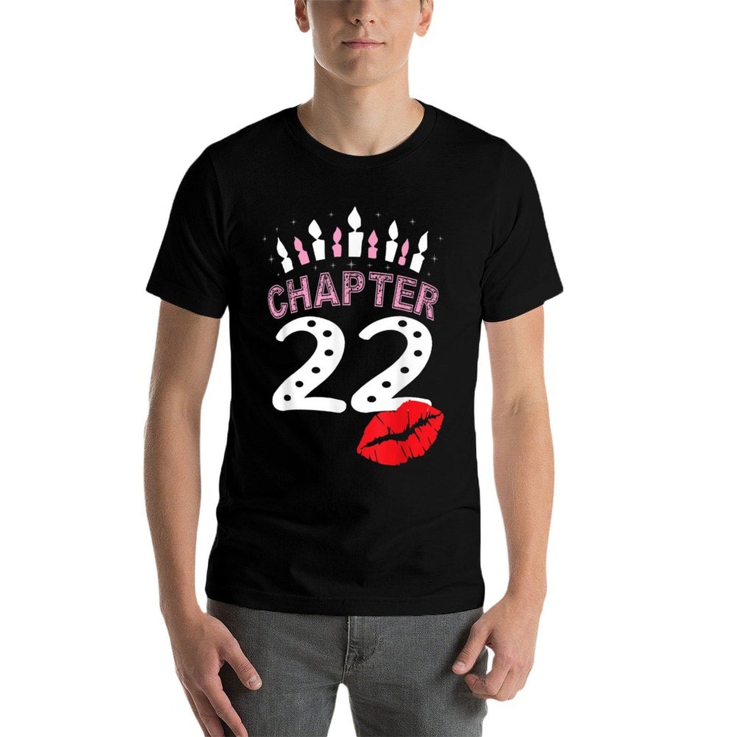 22nd Birthday Women Lips Tshirt Chapter 22 Years Old Gift Fade-proof Color T-Shirt