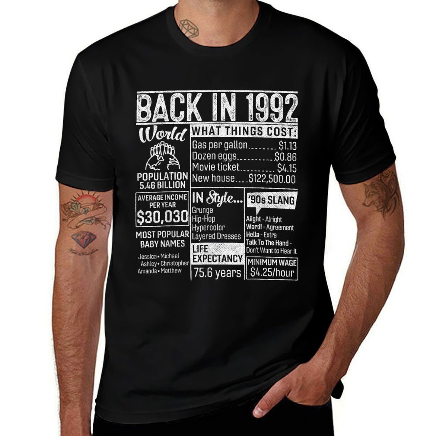 30 Year Old Gifts Back in 1992 Retro Poster 30th Birthday Versatile T-Shirt