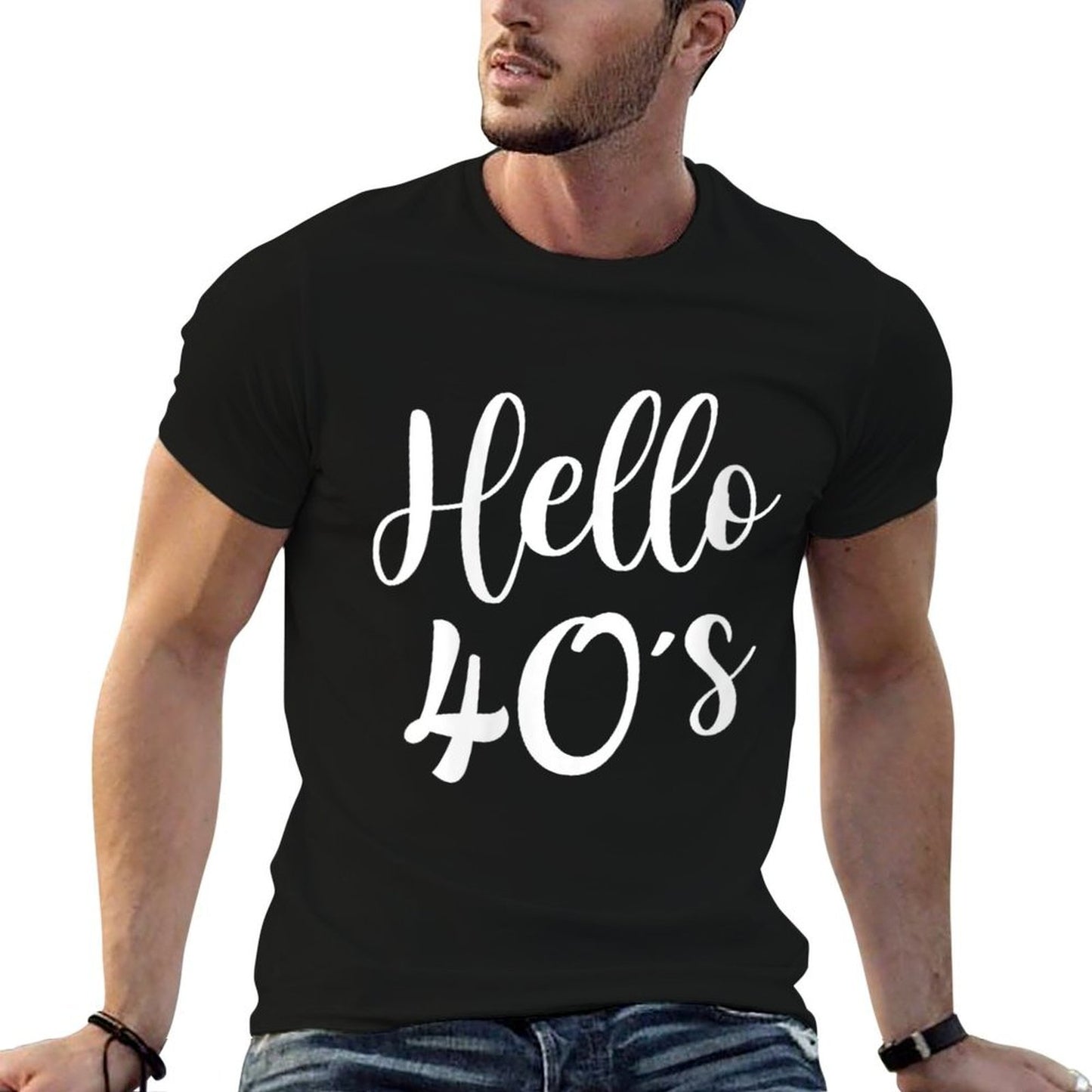 Womens Hello 40's Womens 40 Year Old 40th Birthday Gift Bday Squad Lightweight T-Shirt
