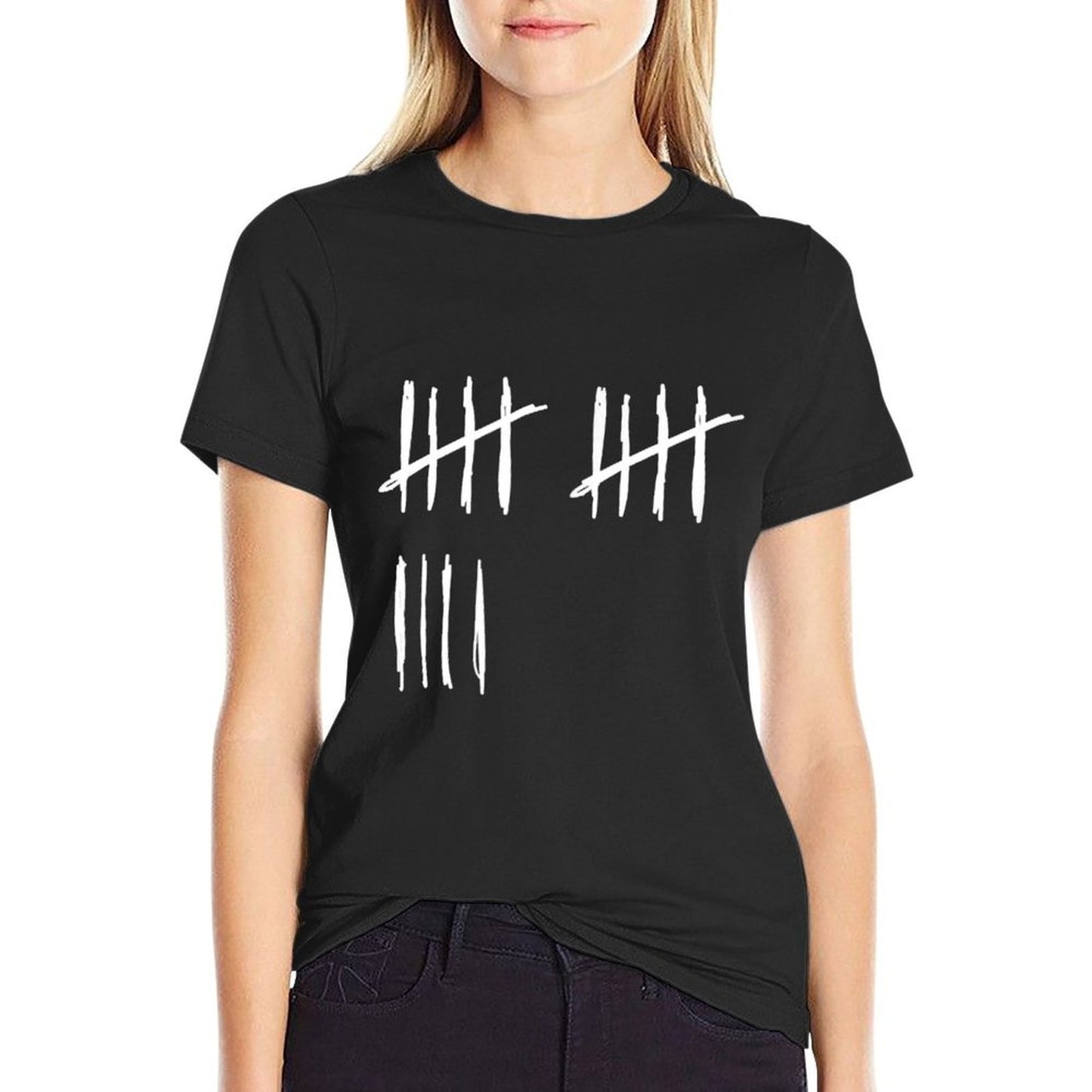 14 Years Done 14th Birthday Old Funny Tally Marks Counting Heathered Texture T-Shirt