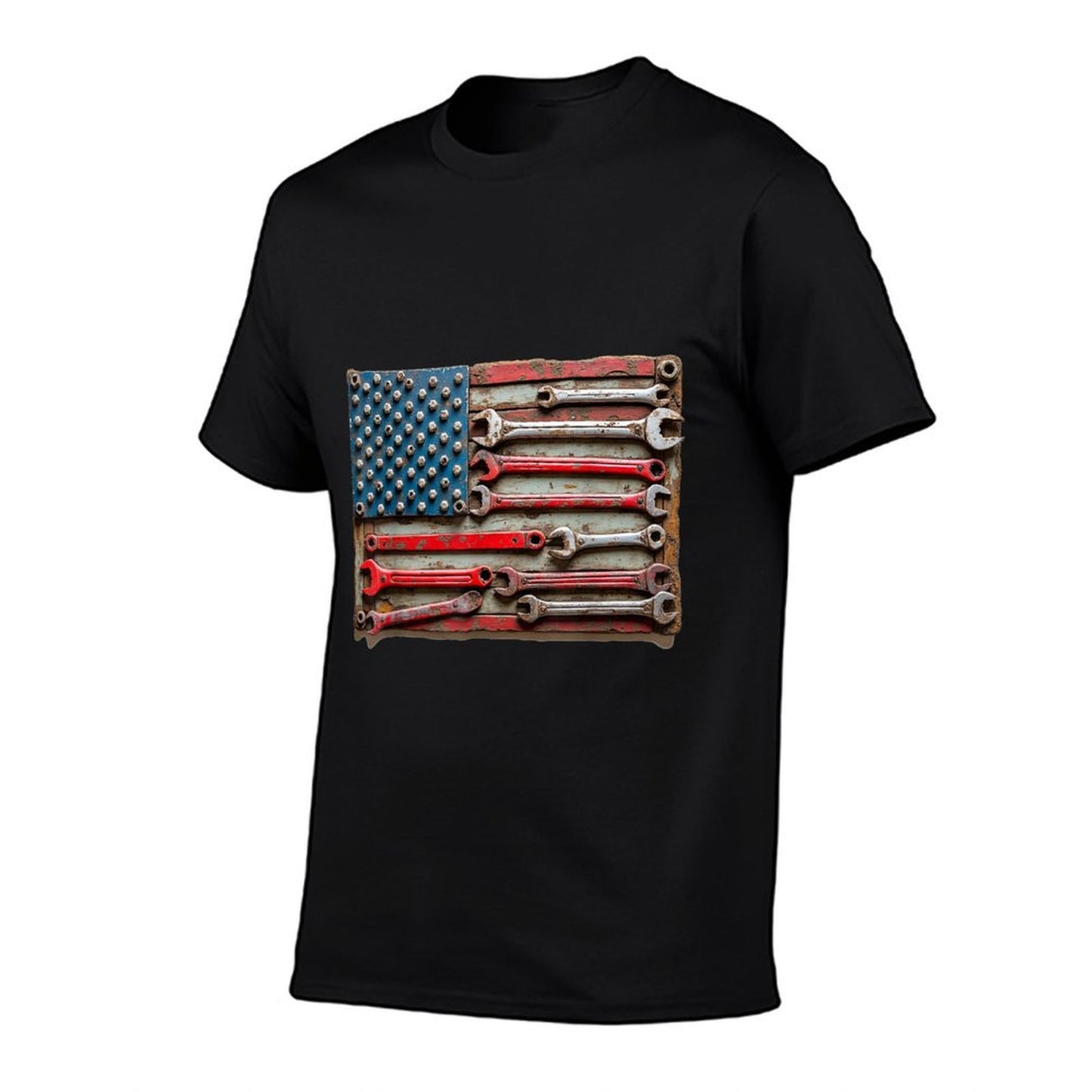 Vintage Mechanic USA American Patriotic Car Mens Soft T-Shirt