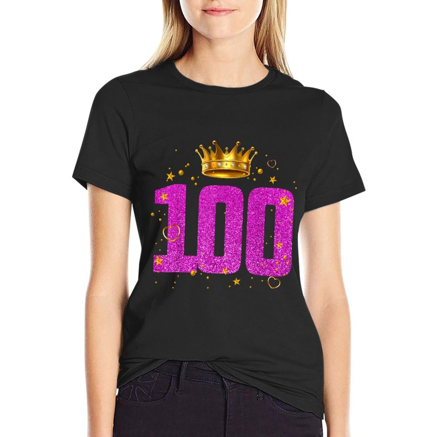 100 Year Old Birthday Crown 100th B-Day Crew Party Friends Summer-ready Fabric T-Shirt