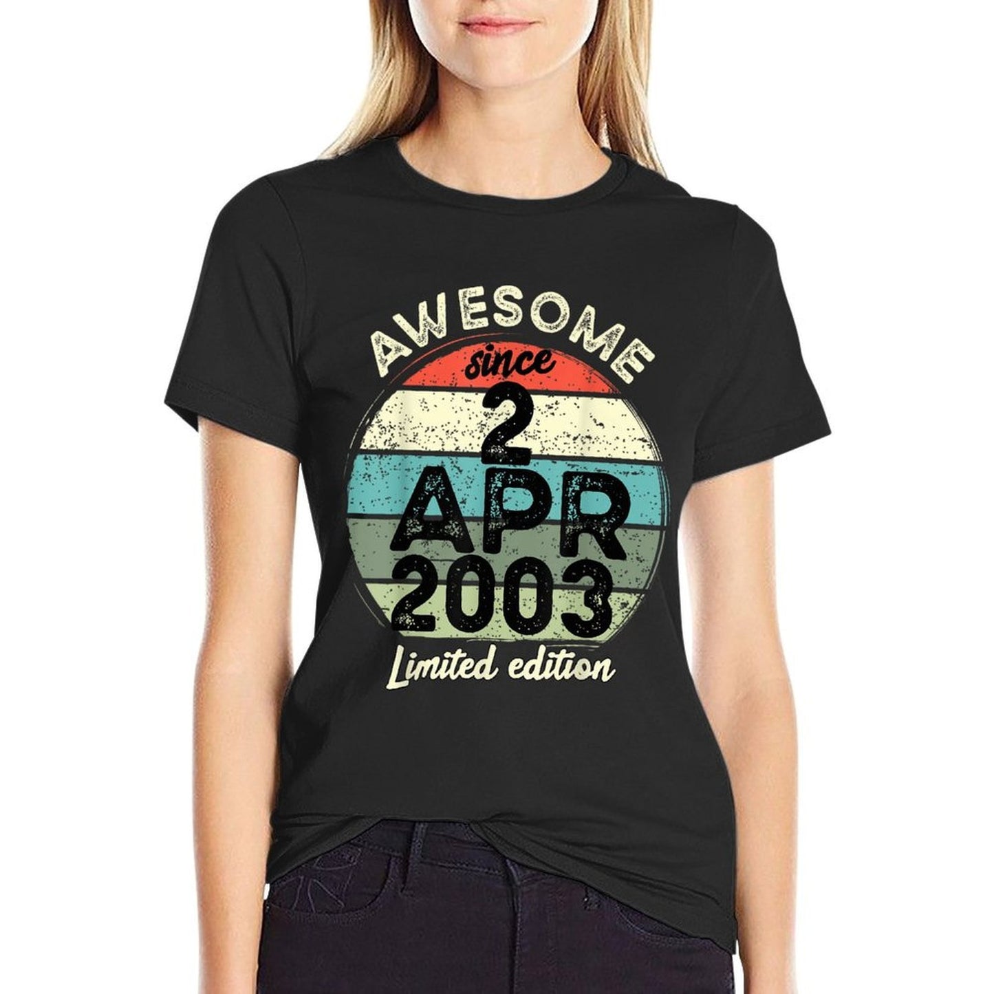 20 Year Old Birthday 2 April 2003 20th Birthday Affordable Price T-Shirt