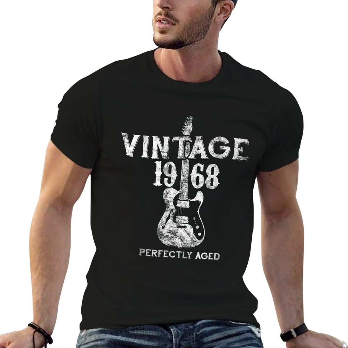 50th Birthday Vintage Rocker Design 1968 Retro Vintage-inspired T-Shirt