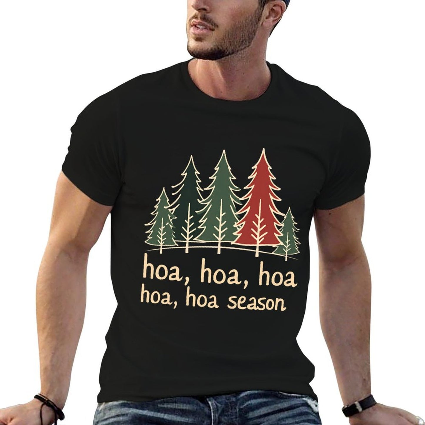 Twilight Lover Pine Forest Hoa Hoa Hoa Hoa Hoa Cozy Season Summer-ready Fabric T-Shirt