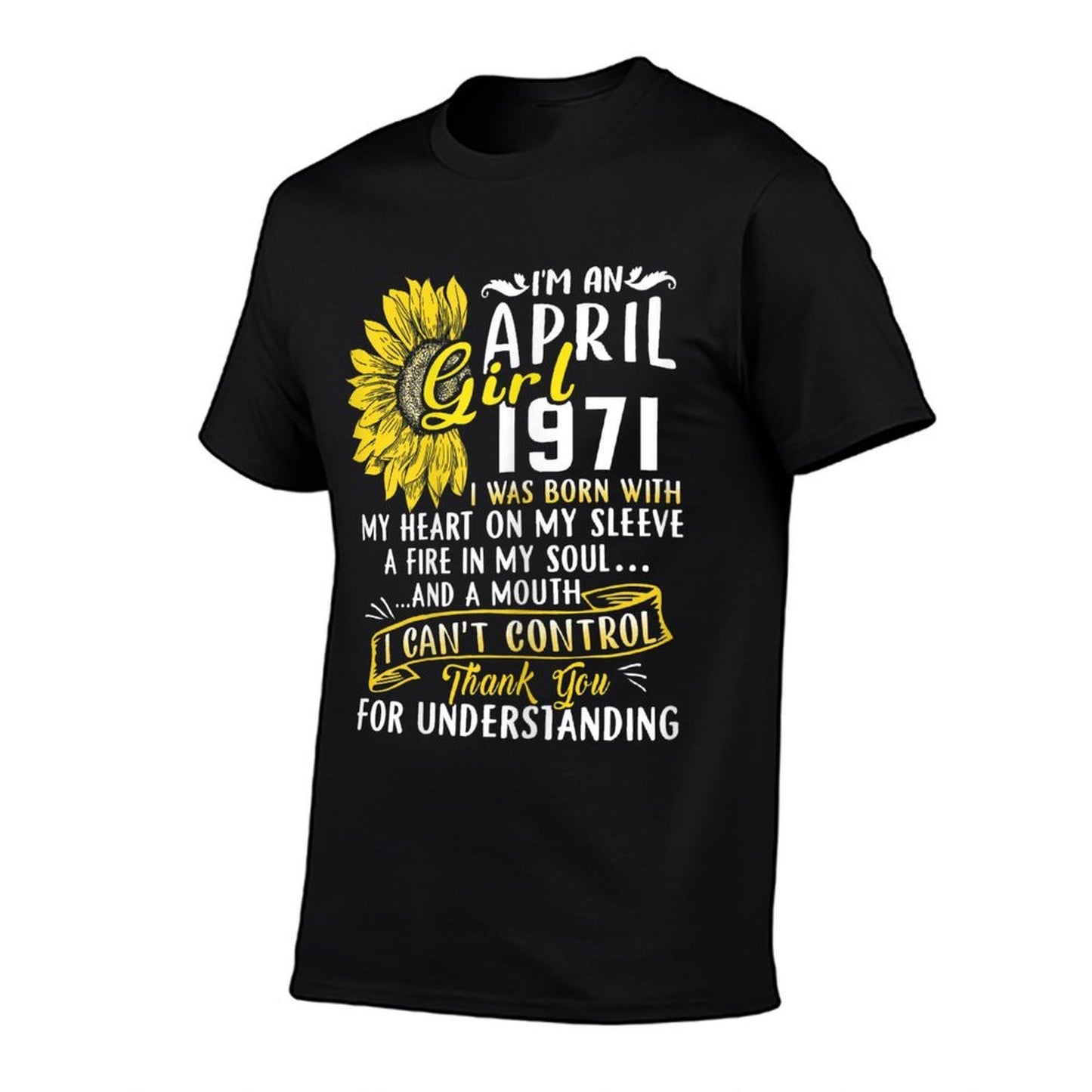 Womens I'm An April Girl 1971 50th Birthday Sunflower Gift Lightweight T-Shirt
