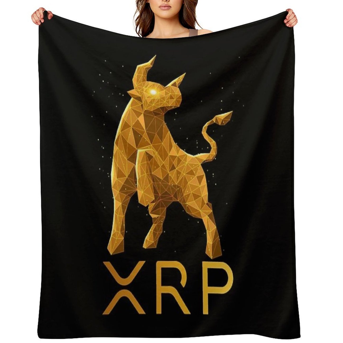 Bull Market Ripple XRP Coin To The Moon Crypto Token Cryptocurrency Blockchain Wallet Machine-washable Throw Blanket