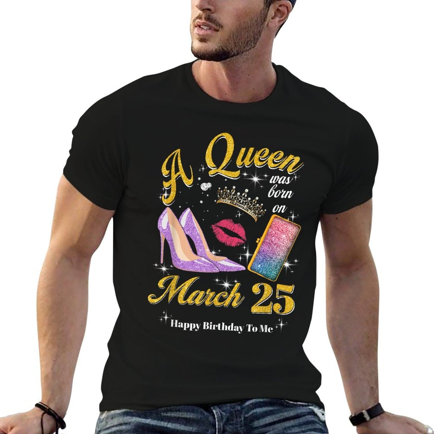 Womens A Queen Was Born on March 25th Birthday Affordable Price T-Shirt