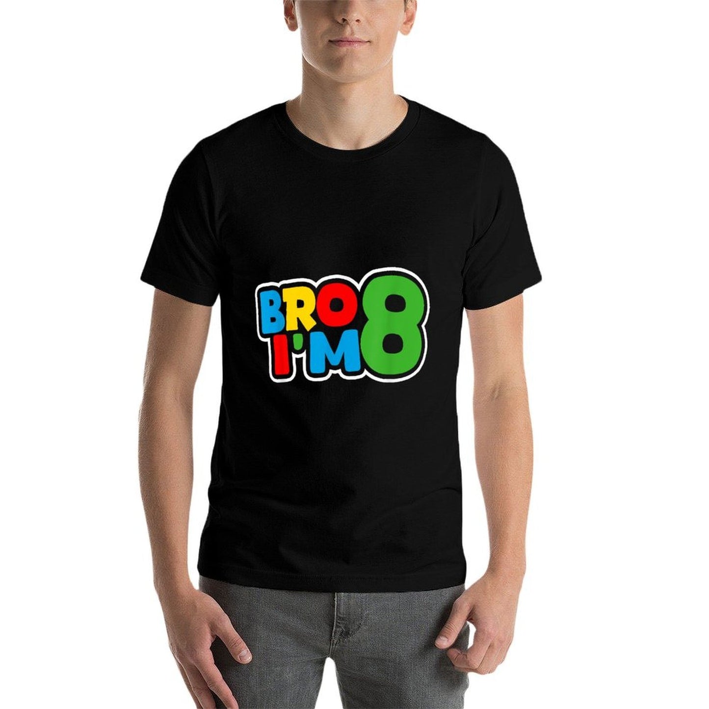 8th Birthday Boy Bro I’m 8 Year Old Four Party Summer-ready Fabric T-Shirt